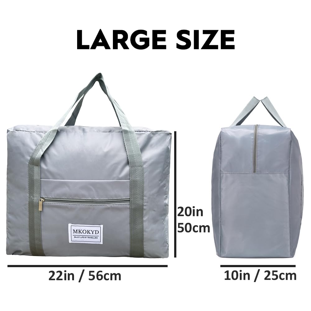Large 70L Foldable Duffel Bag for Travel - Waterproof Weekender Overnight Bag with Trolley Sleeve - Perfect for Gym, Camping & Airplane Carry-On (Men & Women)