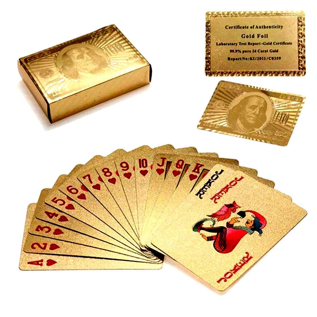 24K Gold Plated Playing Cards - Luxury Magic Trick Deck for Parties & Family Game Nights