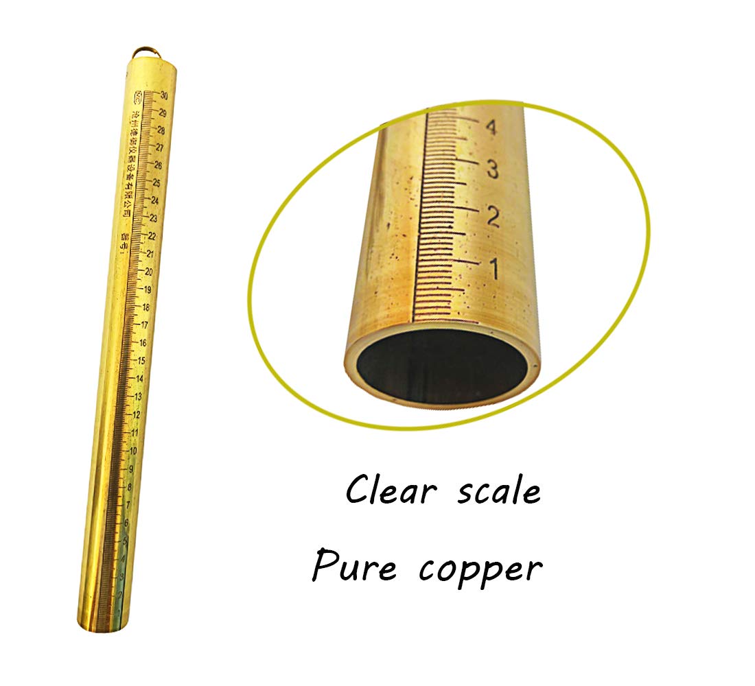 YJINGRUI 300mm Explosion-Proof Oil Tank Water Gauging Tape - Handheld Copper Oil Tank Gauge with 30m Copper Cotton Rope - for Safe Fuel Level Measurement in Storage Tanks & Industrial Applications