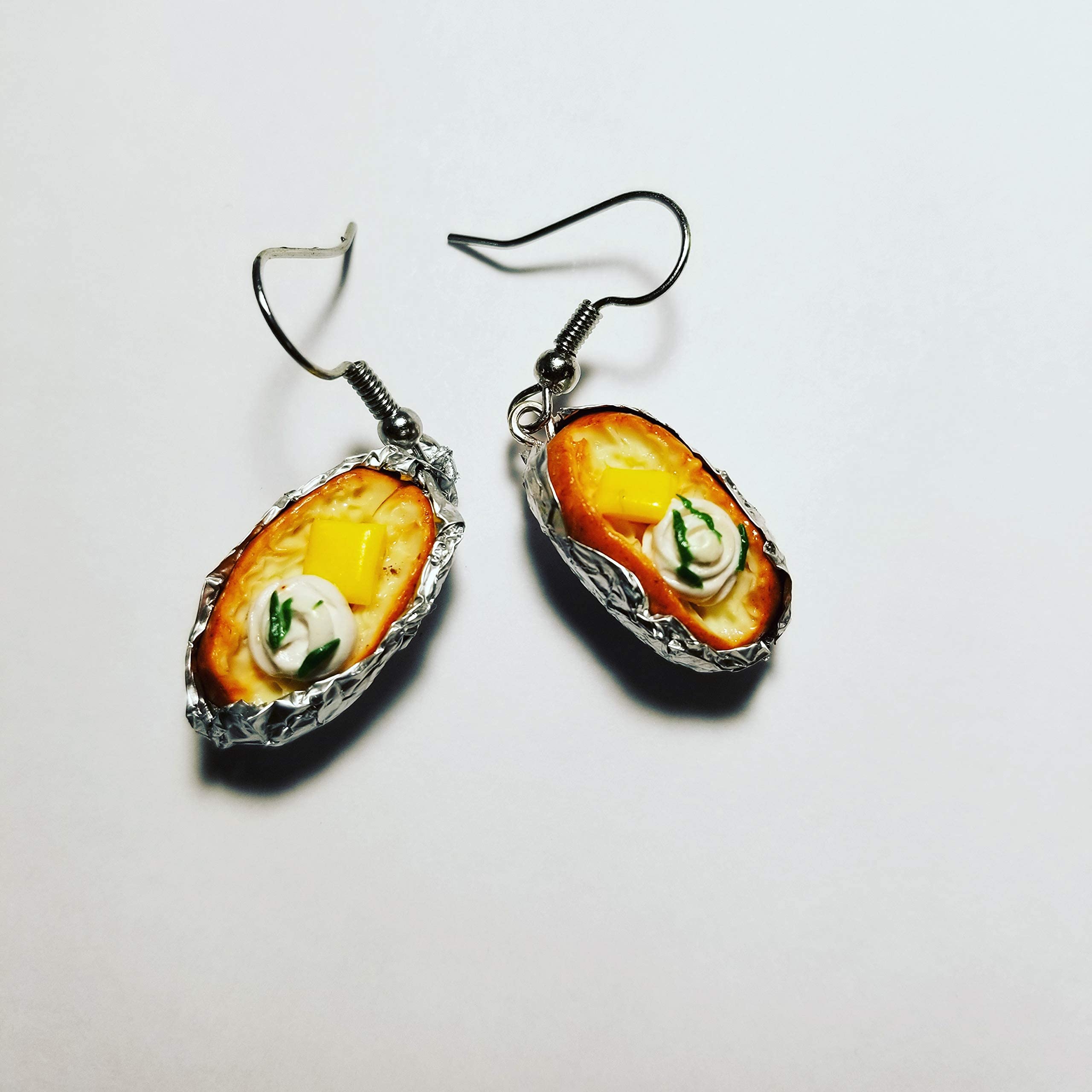 Baked Potato Stud Earrings - Fun & Unique Food-Themed Jewelry for Women - Perfect for Costume Parties, Gifts & Potato Lovers