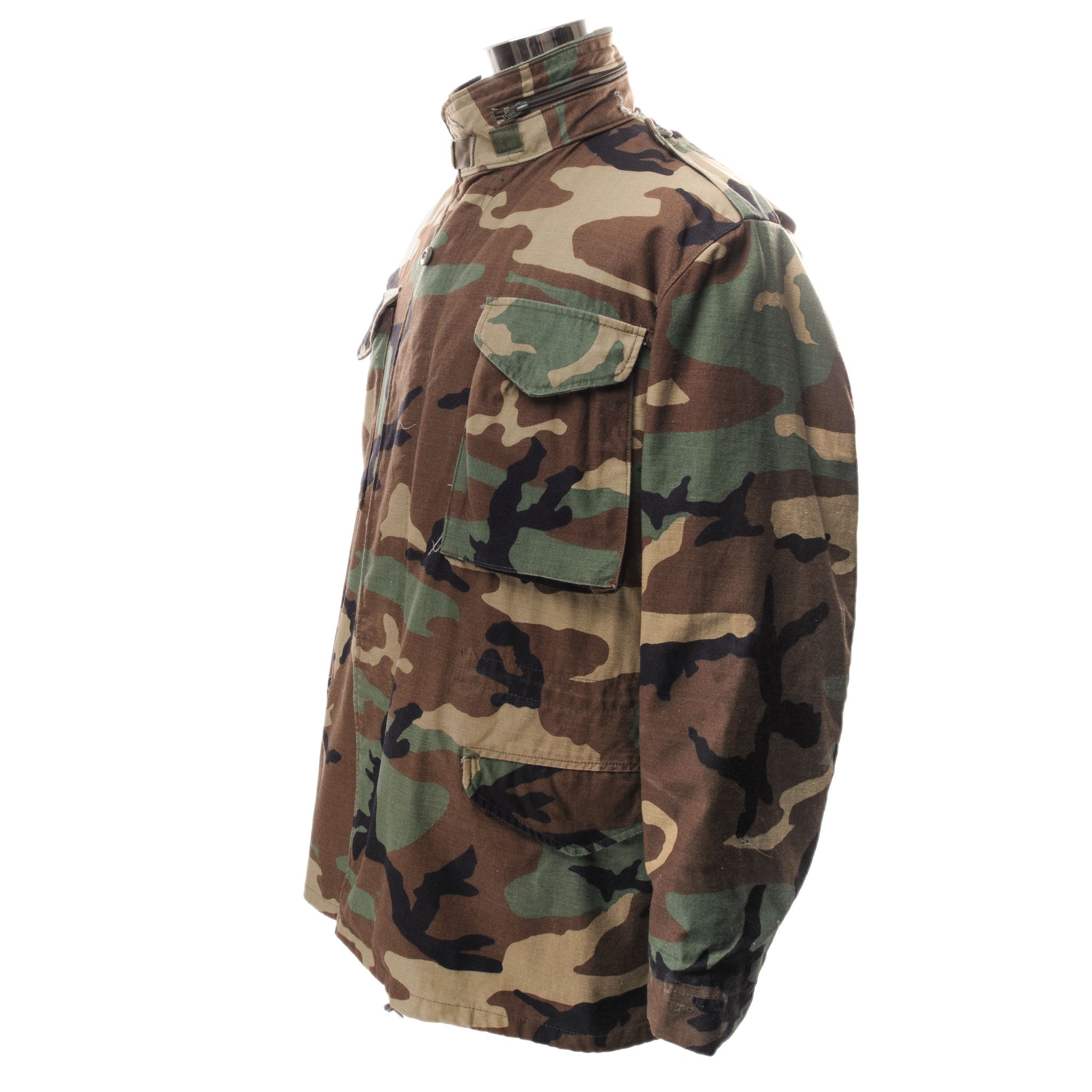 Vintage US Army M-1965 M65 Woodland Camo Field Jacket - Medium Long Size (1991) | Military Surplus Outerwear for Outdoor Adventures, Hiking & Vintage Fashion