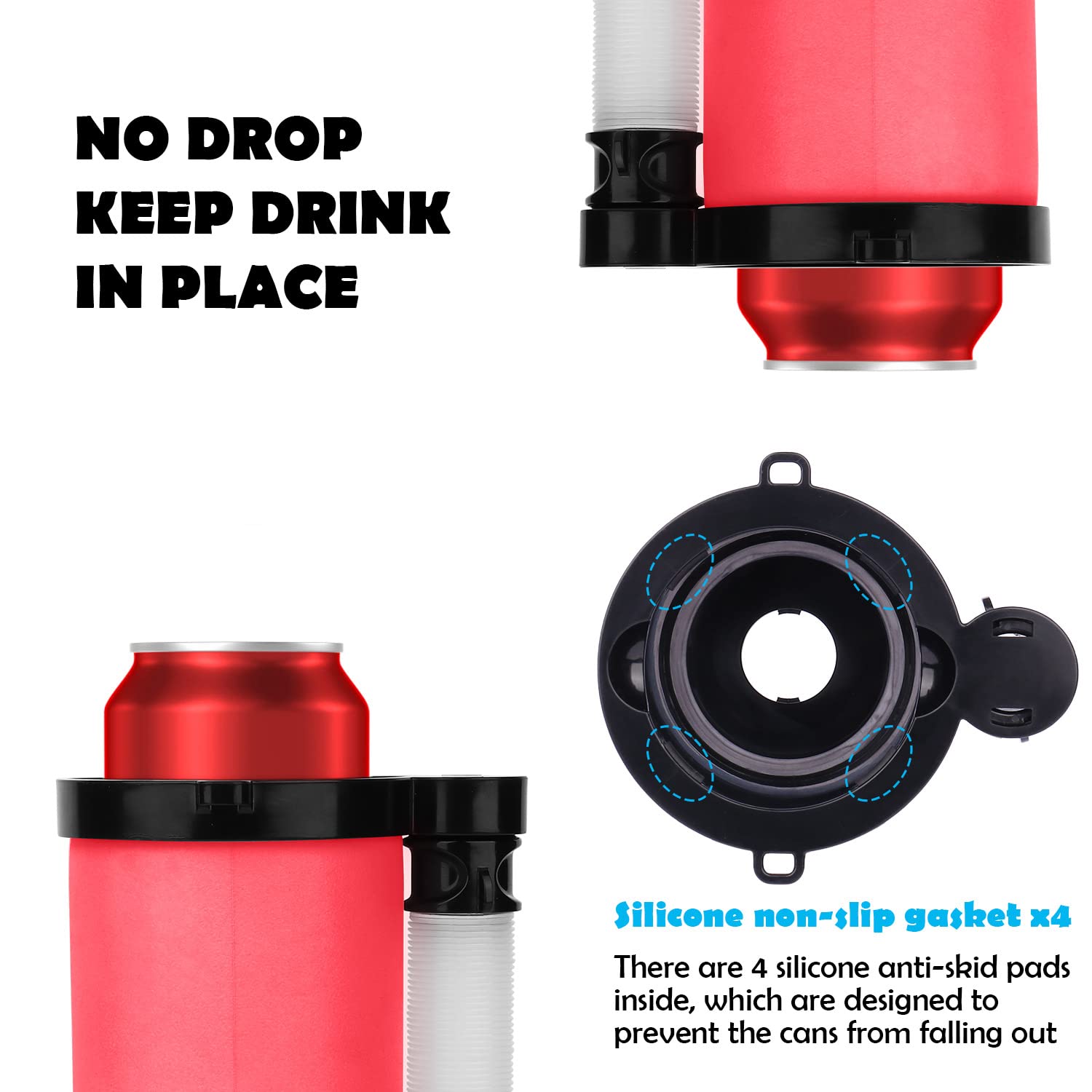 Bnesi 2-Pack Expandable Portable Can Cooler & Cup with Detachable Hose - Perfect for Camping, Beach & Outdoor Activities (Red)