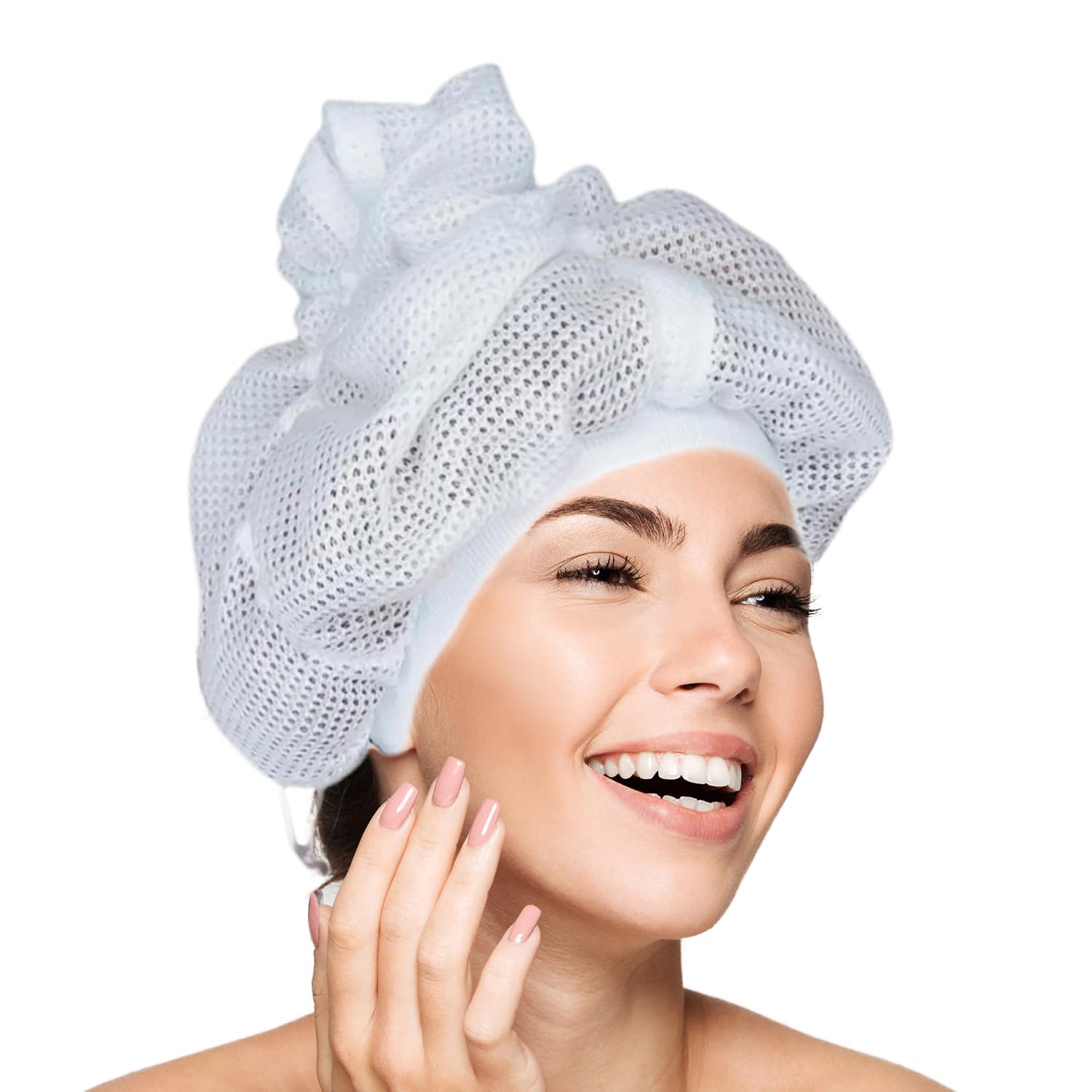 Adjustable Plopping Hair Cap for Curly Hair - Soft Microfiber Hair Drying Cap with Drawstring for Frizz-Free Curls - Perfect for Air Drying, Diffusing & Overnight Hair Care (1PC)