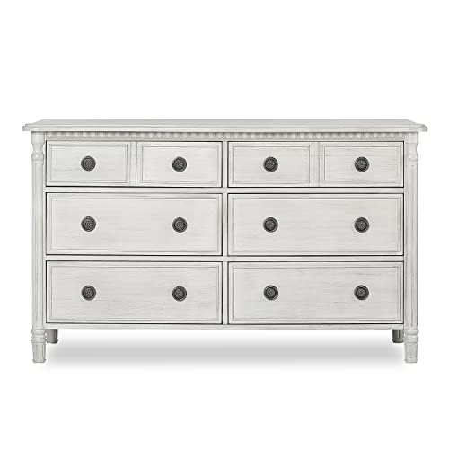 Evolur Julienne 6 Double Dresser - Antique Grey Mist - 54x20.30x33 Inch - Sturdy Wooden Dresser for Bedroom, Nursery, or Kids Room - Perfect for Storage and Organization (Pack of 1)