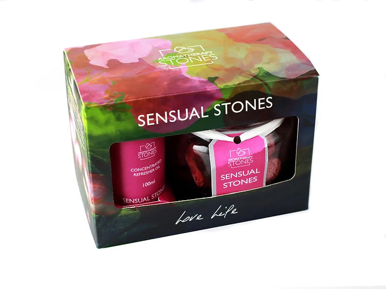 Luxury Sensual Stone & Massage Oil Gift Set for Couples - Aromatherapy Relaxation & Romantic Spa Night at Home