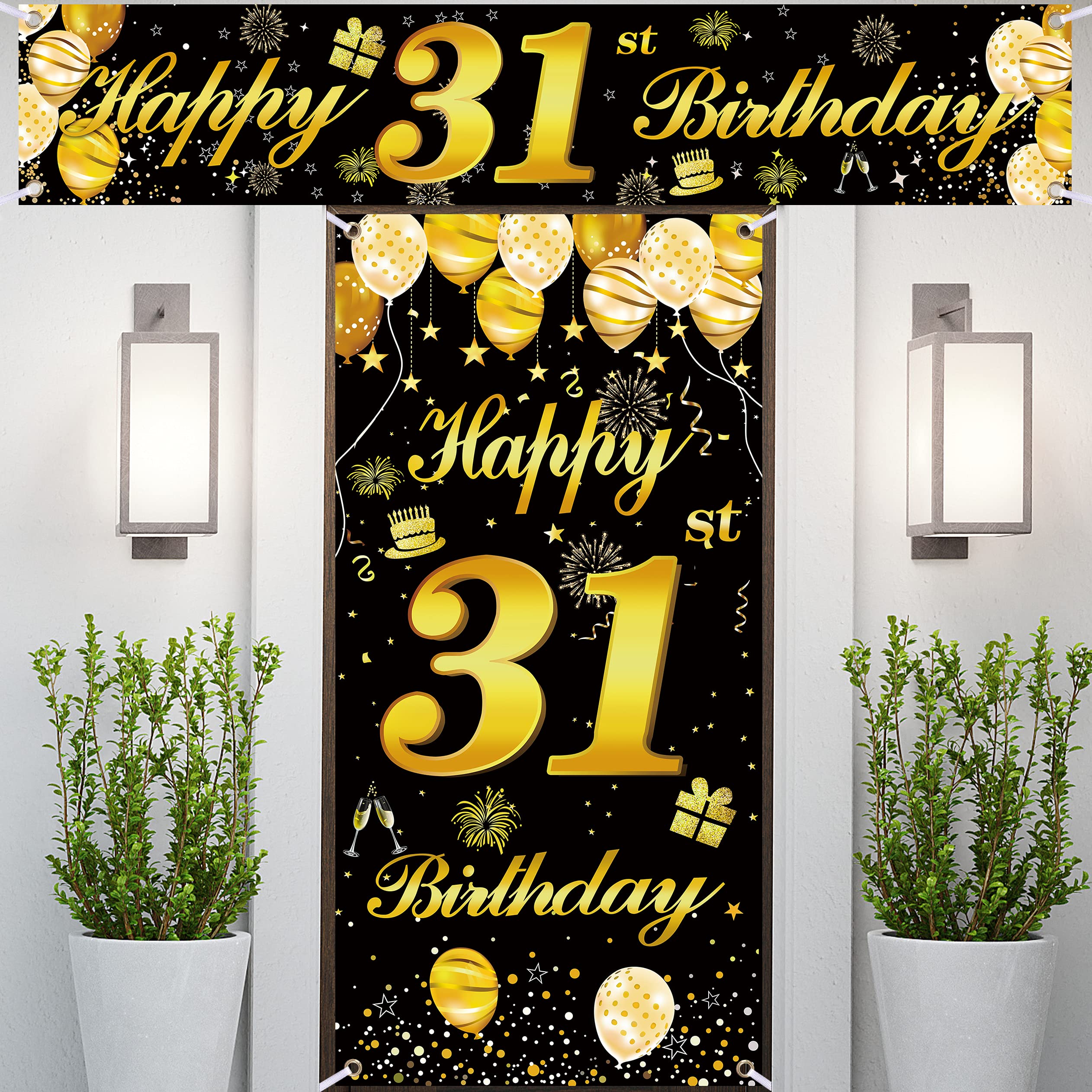 31st Happy Birthday Banner for Men - Party Decorations, Backdrop & Door Sign - Perfect for Birthday Parties, Home Decor & Celebrations