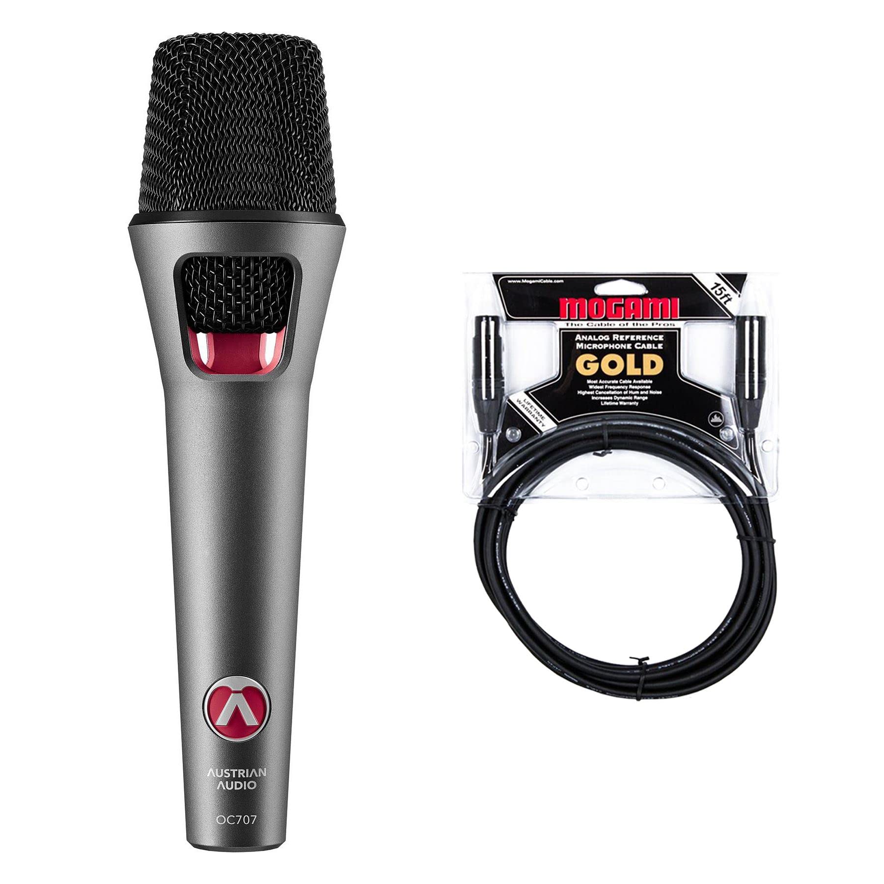 Austrian Audio OC707 Professional Studio Condenser Microphone Bundle with Mogami Gold XLR Cable - Perfect for Podcasting, Voice Overs & Music Recording