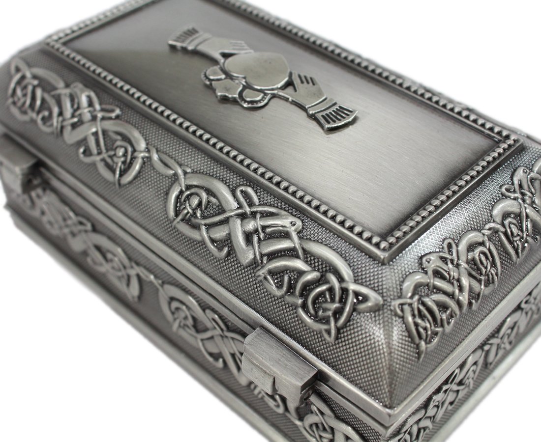 Authentic Claddagh Irish Jewelry Box - Medium Size for Rings, Necklaces & Keepsakes | Perfect for Wedding, Anniversary & Birthday Gifts
