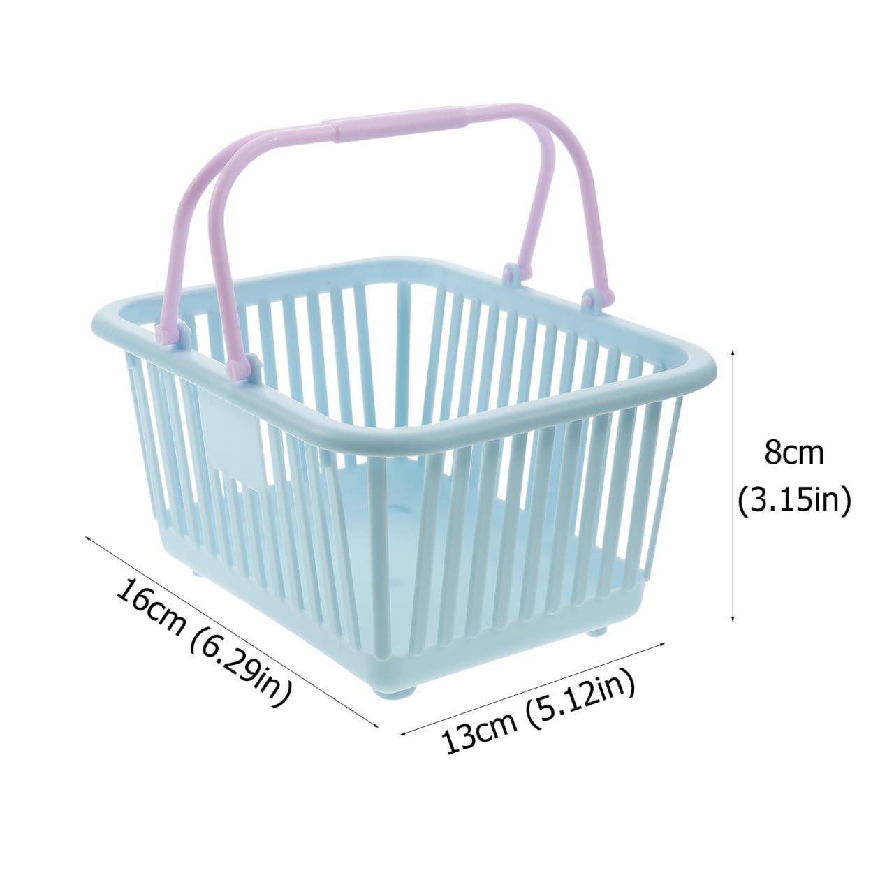 3-Piece Plastic Storage Baskets with Handles - Small Toy Organizer, Desktop Sundries Basket & Shopping Baskets in Sky Blue - Perfect for Kids' Room, Office Organization & Retail Displays