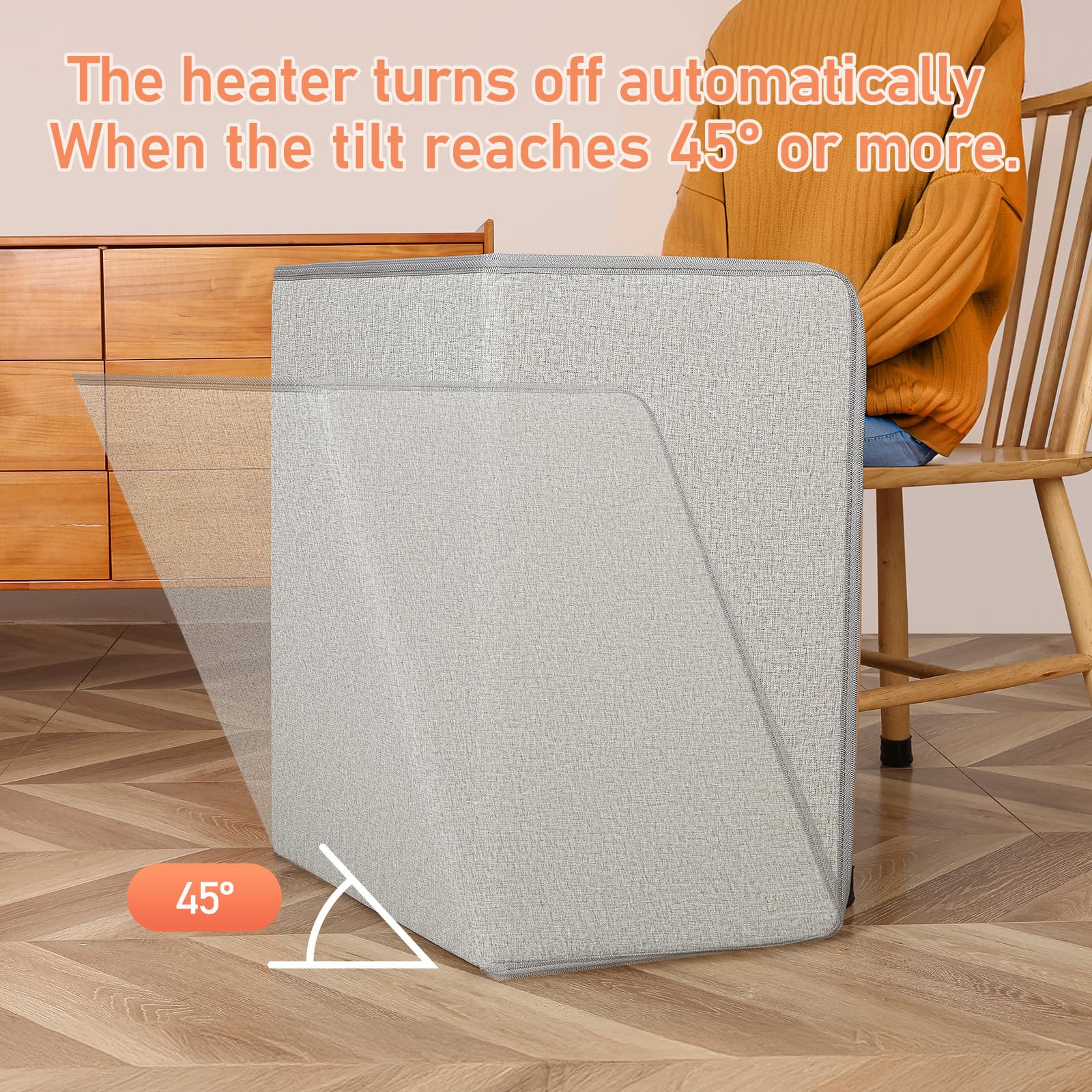 Portable Space Heater for Office & Home - Foldable, Silent & Energy Efficient with Thermostat, Timer & Auto Shut-Off - Safe for Legs & Ankles - Perfect for Desks, Bedrooms & Small Spaces