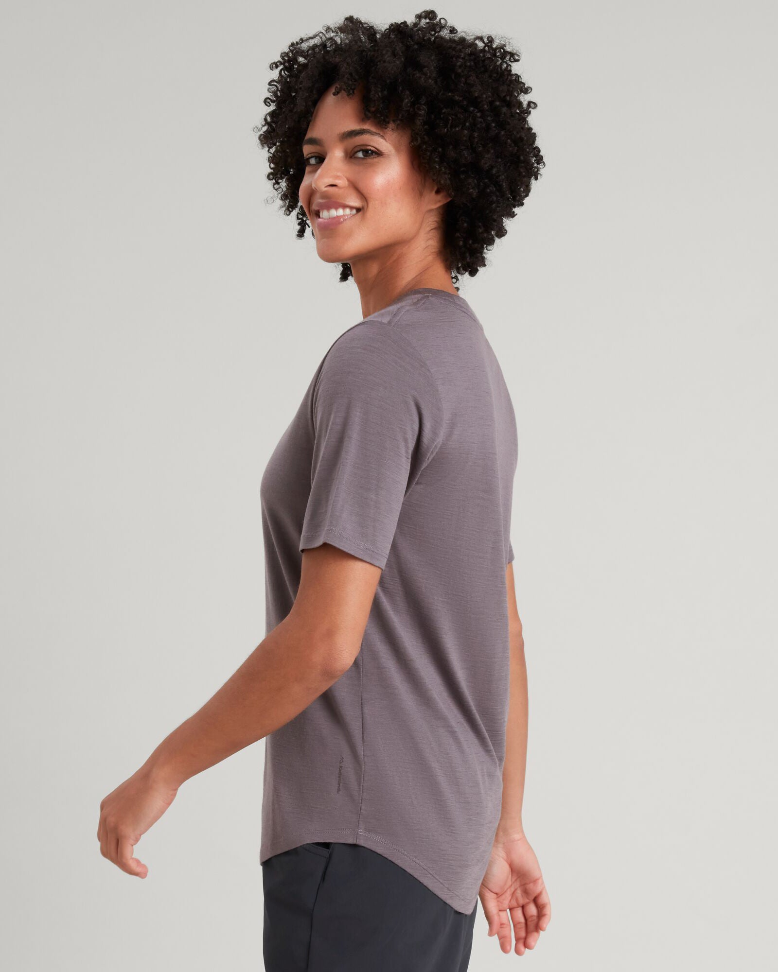 100% Merino Wool Short Sleeve Crew Neck T-Shirt for Women - Light Quartz Color | Soft & Breathable Summer Base Layer for Hiking, Yoga & Travel