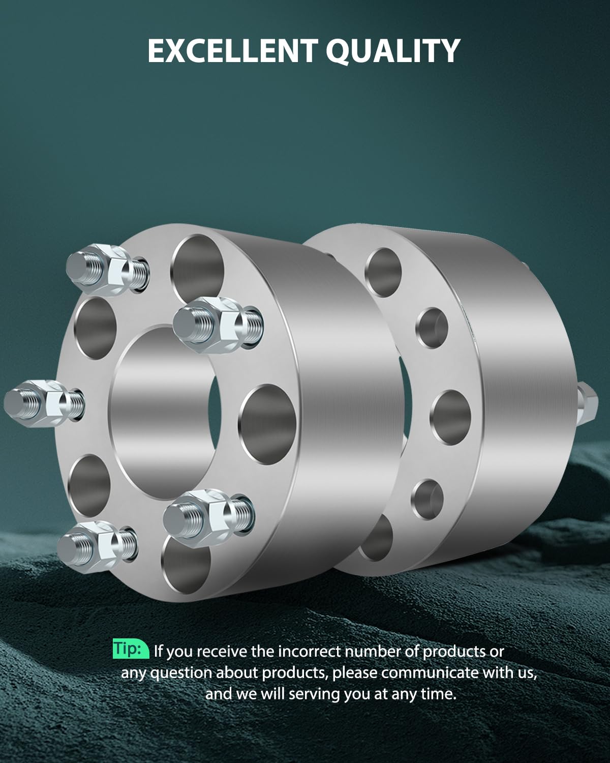 SCITOO 2-Pack 2.5 Inch Wheel Spacers 5x4.75 to 5x4.75 Bolt Pattern Hubcentric 5 Lug 12x1.5 Studs No Lip - Compatible with Chevy S10, Blazer, S15 Trucks & SUVs - Improve Stance & Clearance for Off-Roading & Custom Wheels