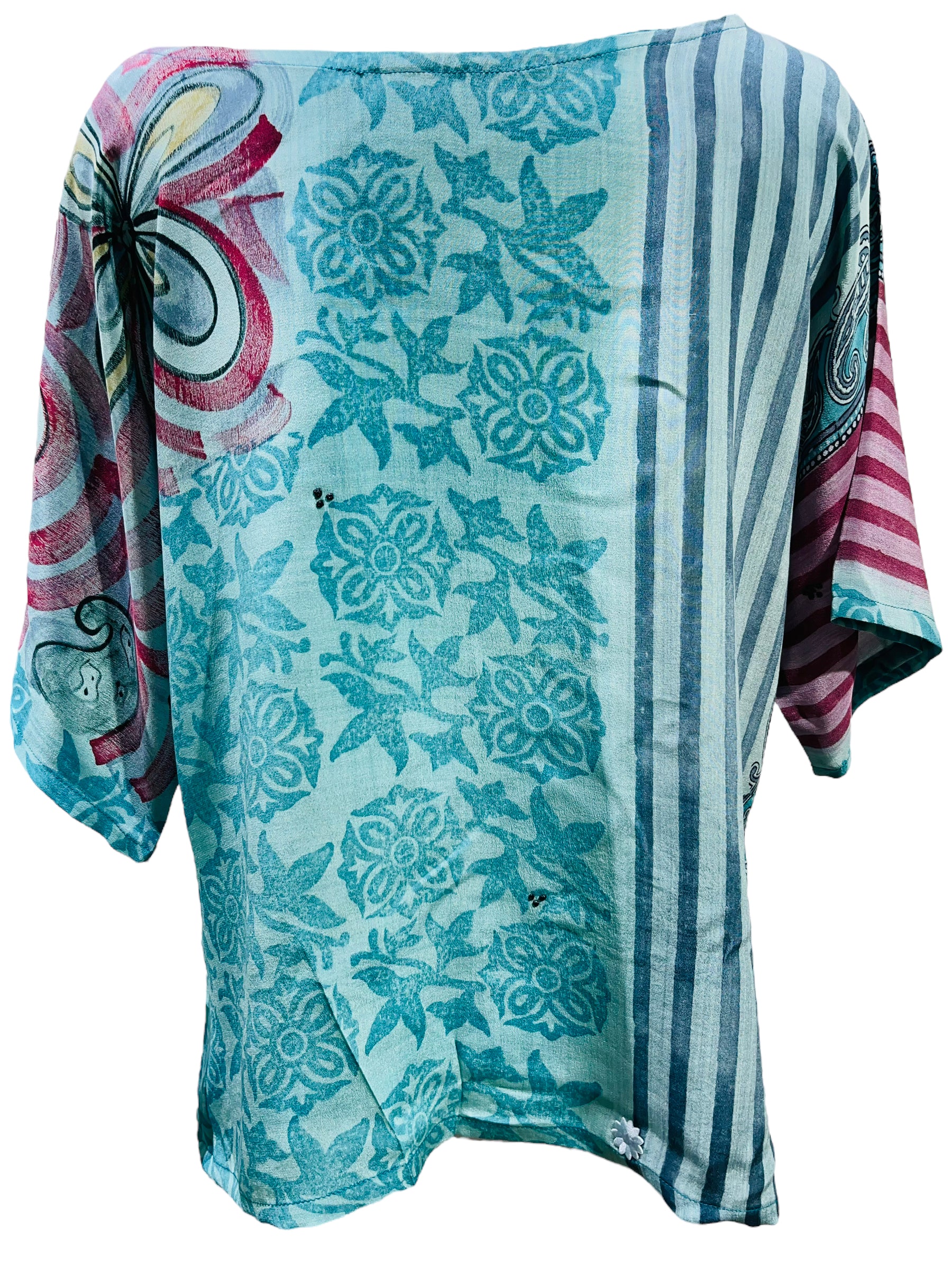 PRC5768 Avatar Pure Silk Side Slit Top - Elegant Women's Blouse for Party & Evening Wear | Perfect for Date Night & Special Occasions