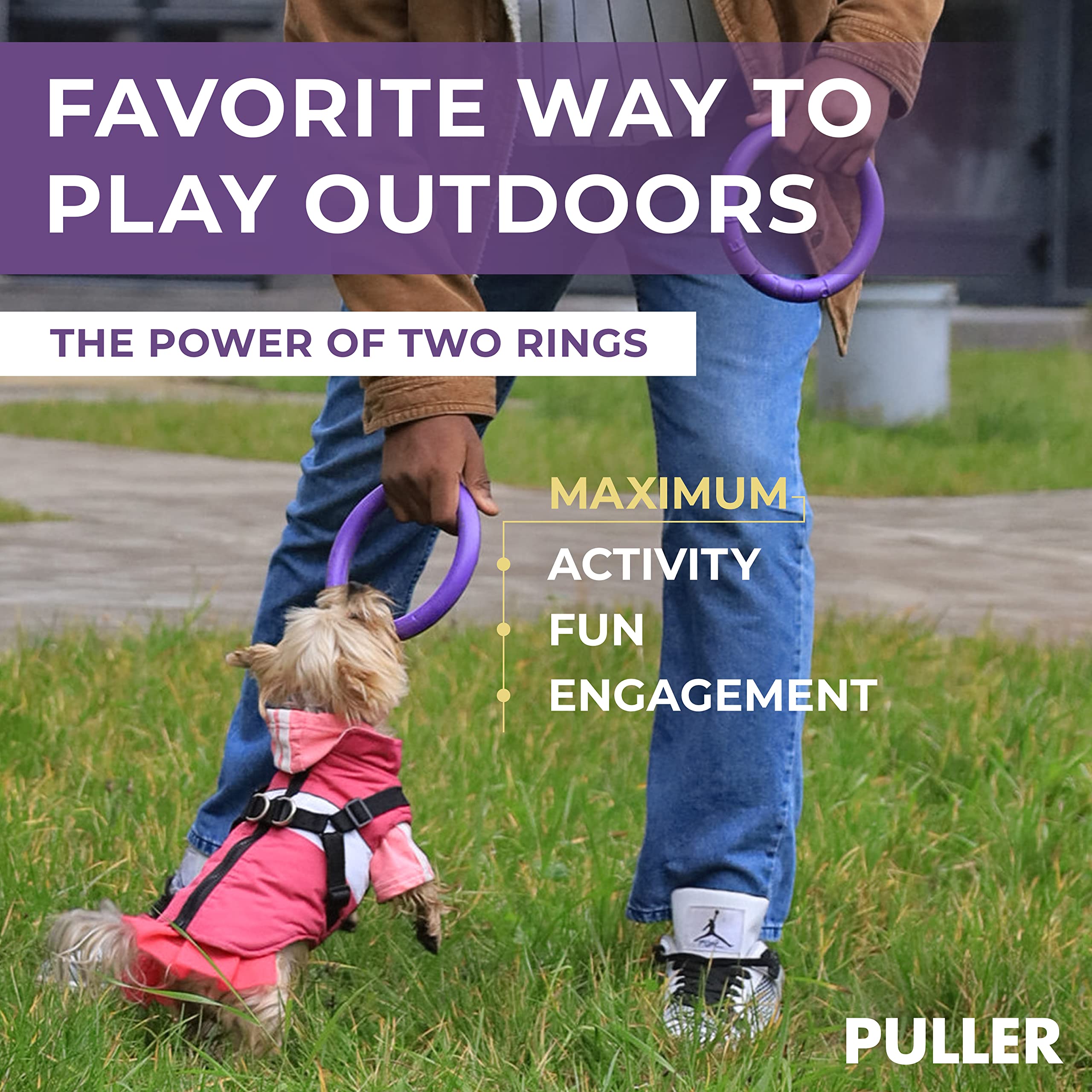 **Durable Outdoor Dog Collar Puller Toy - Interactive Fetch & Tug of War Toy for Small, Medium & Large Dogs - Soft Frisbee & Ball Alternative - Perfect for Backyard Play, Agility Training & Exercise**
