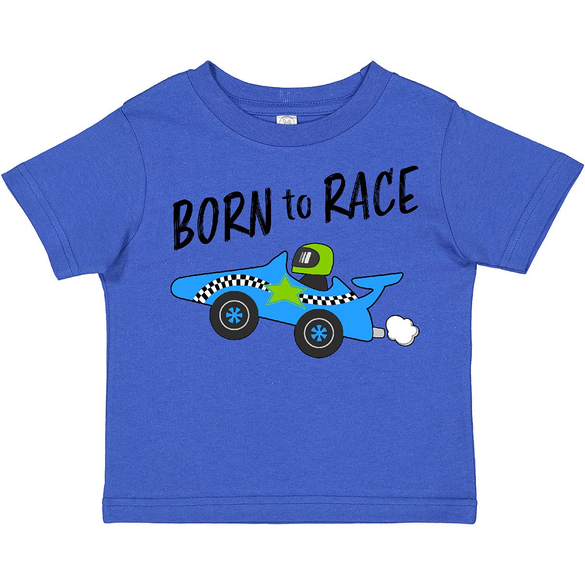 Inktastic Born to Race - Blue Race Car Toddler T-Shirt for Boys & Girls | Cute Baby Tee for Racing Fans | Perfect for Birthdays, Playdates & Family Outings