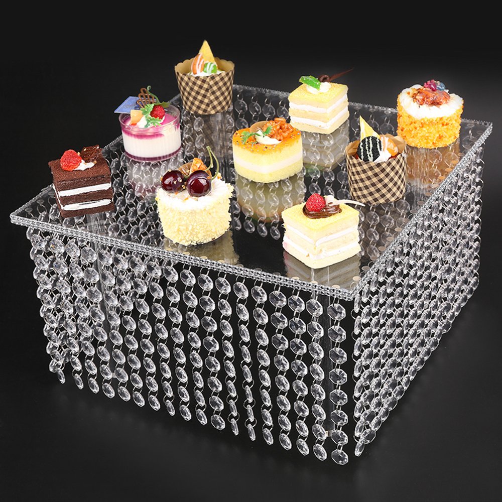 Elegant Acrylic Crystal Chandelier Cake Stand for Weddings & Special Events - Glamorous Ice Crystal Dessert Display for Birthday Parties, Anniversary Celebrations & Bridal Showers