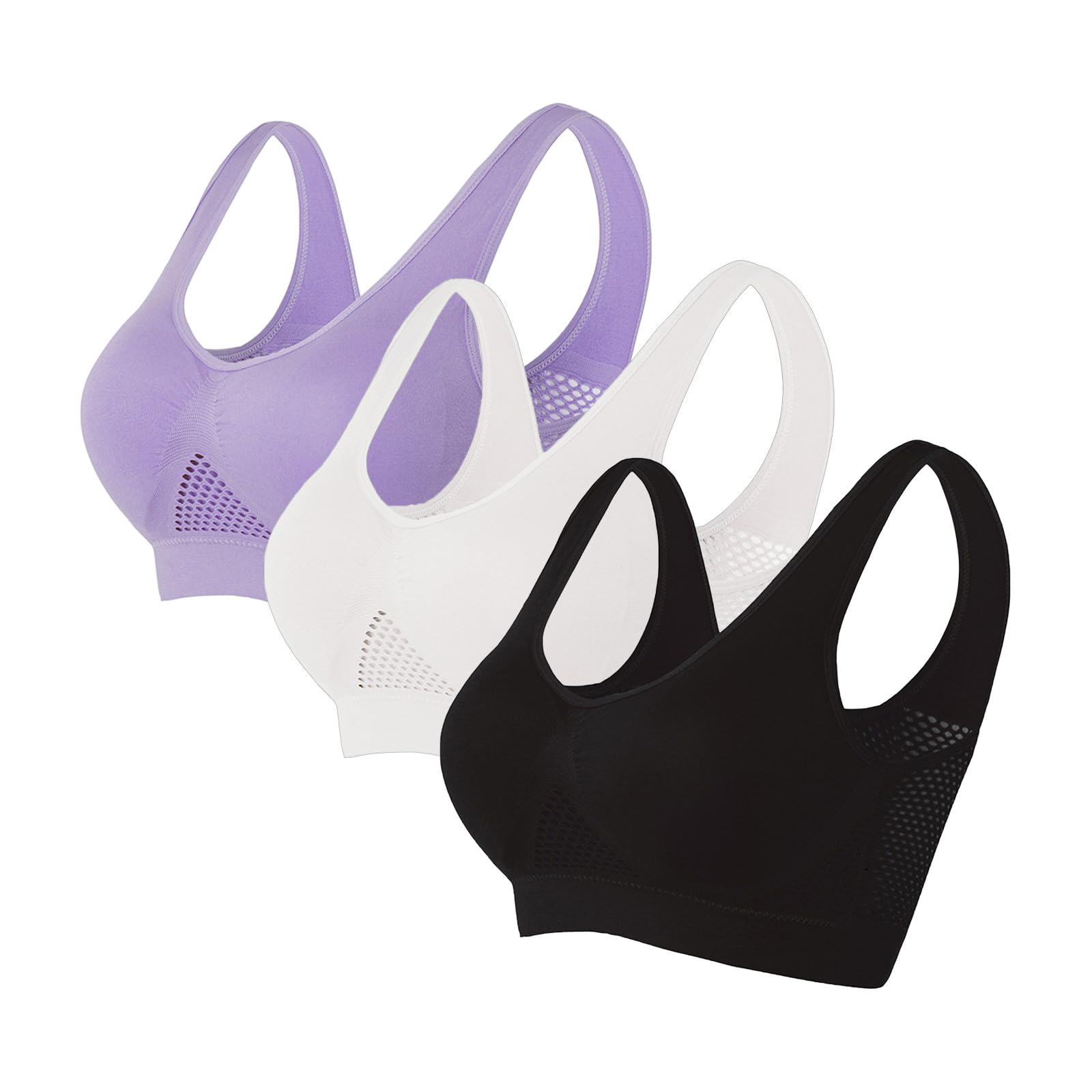 Plus Size Sports Bras for Women - Breathable Wireless Workout Bra for Gym & Yoga