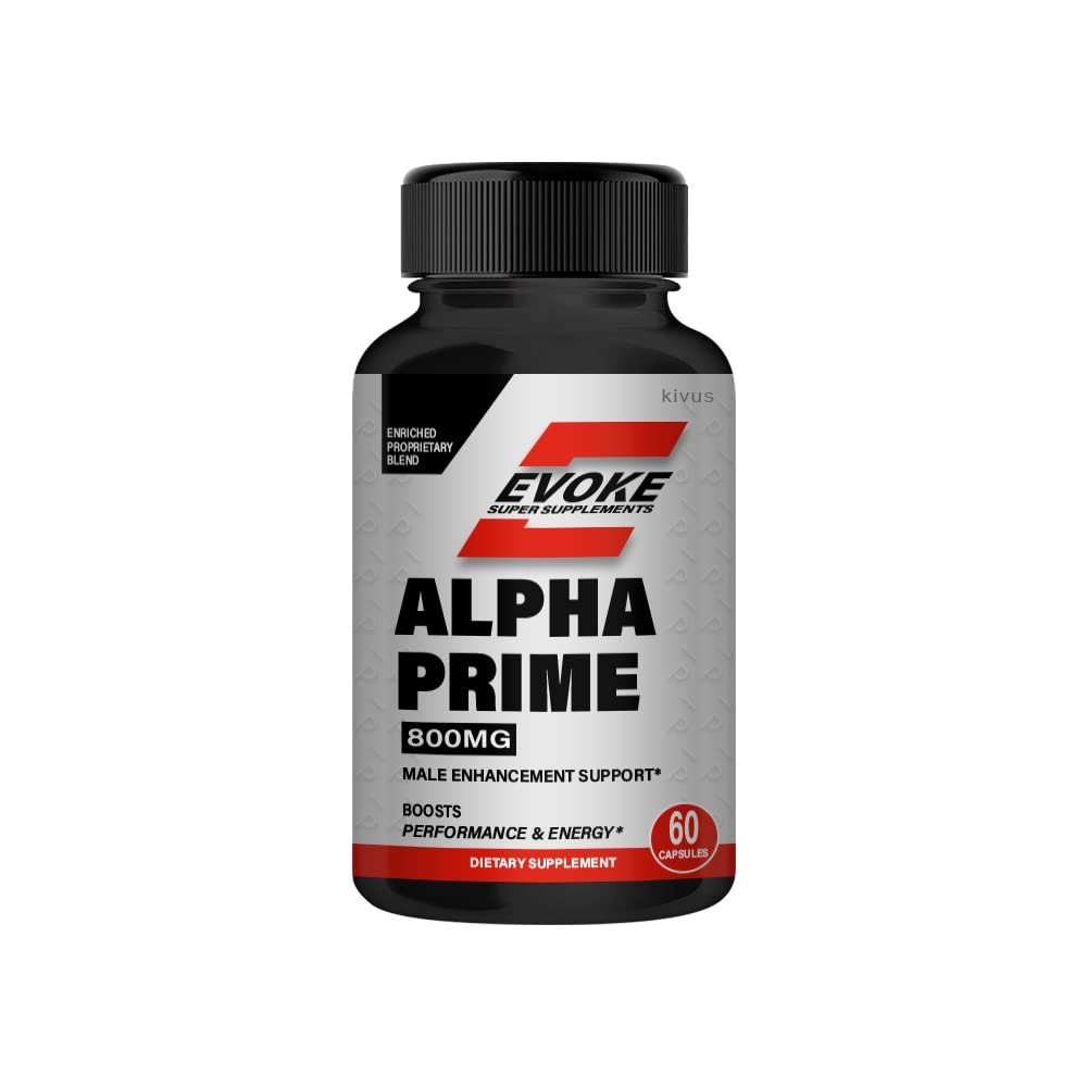 Alpha Prime - Evoke Super Supplements for Men's Health & Performance, 60 Capsules - Boost Energy, Focus & Endurance for Workouts & Daily Life