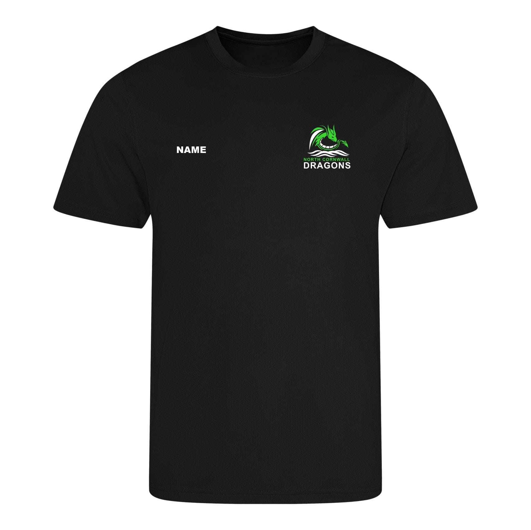 North Cornwall Dragons Swimming Club Team Tech T-Shirt - High-Performance Swimwear for Competitive Swimmers - Perfect for Training, Races, and Team Events