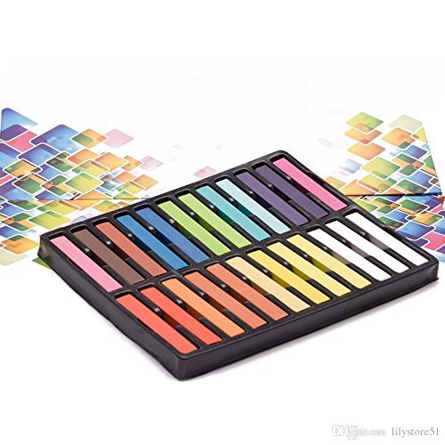 Boolavard® 24 Colors Non-Toxic Temporary Hair Chalk Kit - Washable Pastel Hair Dye for Creative Styling (Perfect for Parties, Halloween & Cosplay)