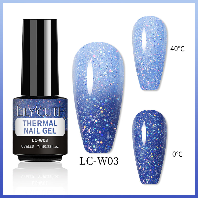 Thermal Temperature Change Nail Polish - LC W03 7ml Color Changing Gel Polish for Manicures & Pedicures - Perfect for Parties, Holidays & Special Occasions