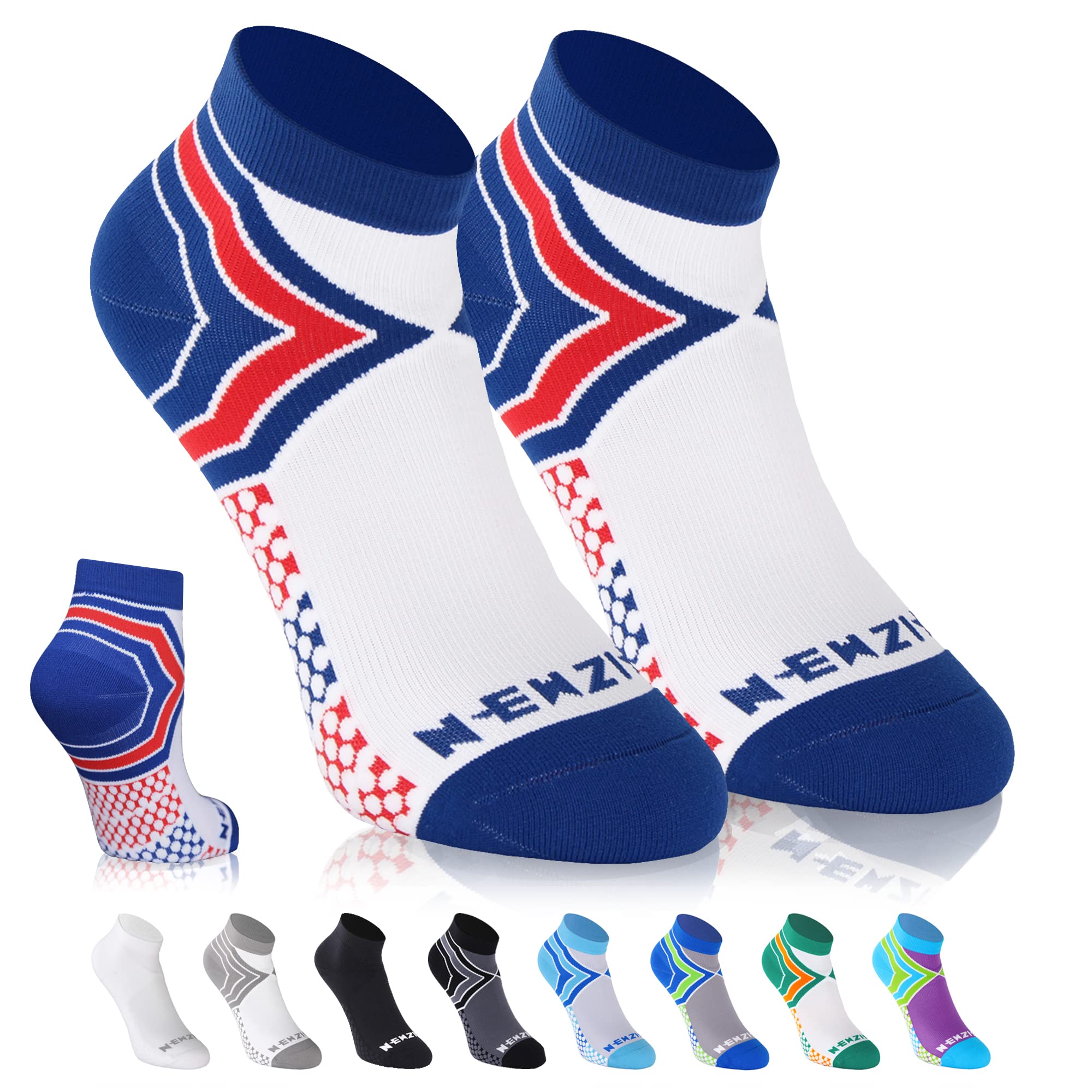 NEWZILL Ankle Compression Socks for Men & Women - Breathable Running Socks with Arch Support & Cushioned Sole - Ideal for Marathon, Hiking, Workout & Recovery