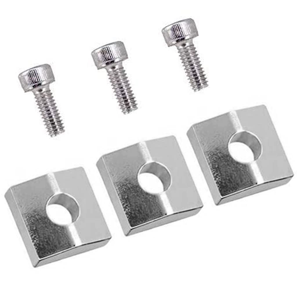 3-Piece Guitar Locking Nut Clamp Set with Screws - Black Metal String Pressure Block for Electric Guitar Tuning Stability - Perfect for Guitar Maintenance, String Changes & Professional Performances