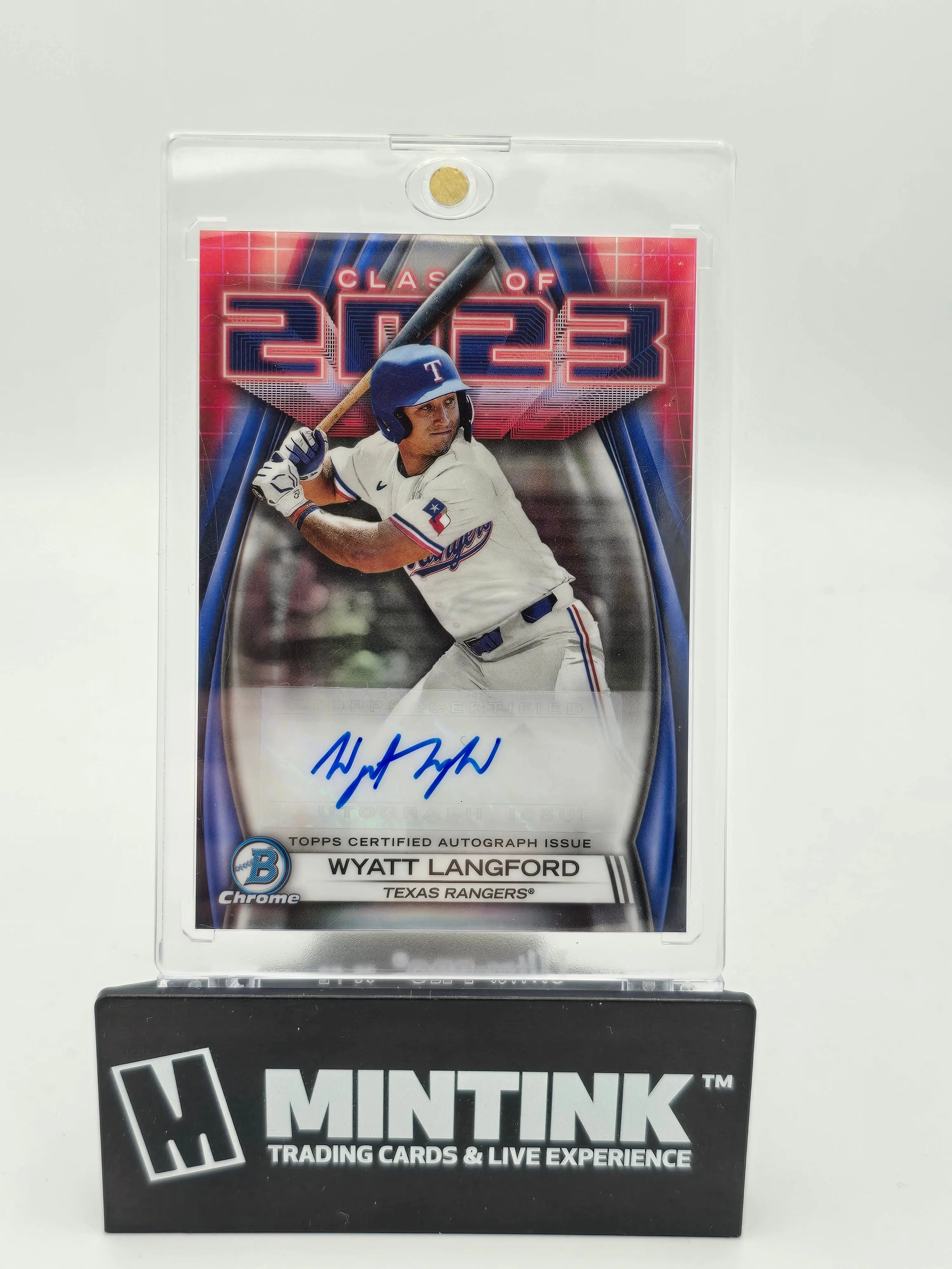 2023 Bowman Chrome Draft Wyatt Langford Rookie Card Auto - Class of 2023 Baseball Collectible - Perfect for Sports Memorabilia Collections and Fan Displays