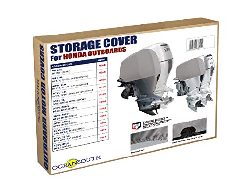 Oceansouth Custom Fit Outboard Engine Cowling Cover Compatible with Honda BF115-BF150 4CYL 2.3L (2010-2021) - Durable Marine Storage Protection for Boating Season & Winterization