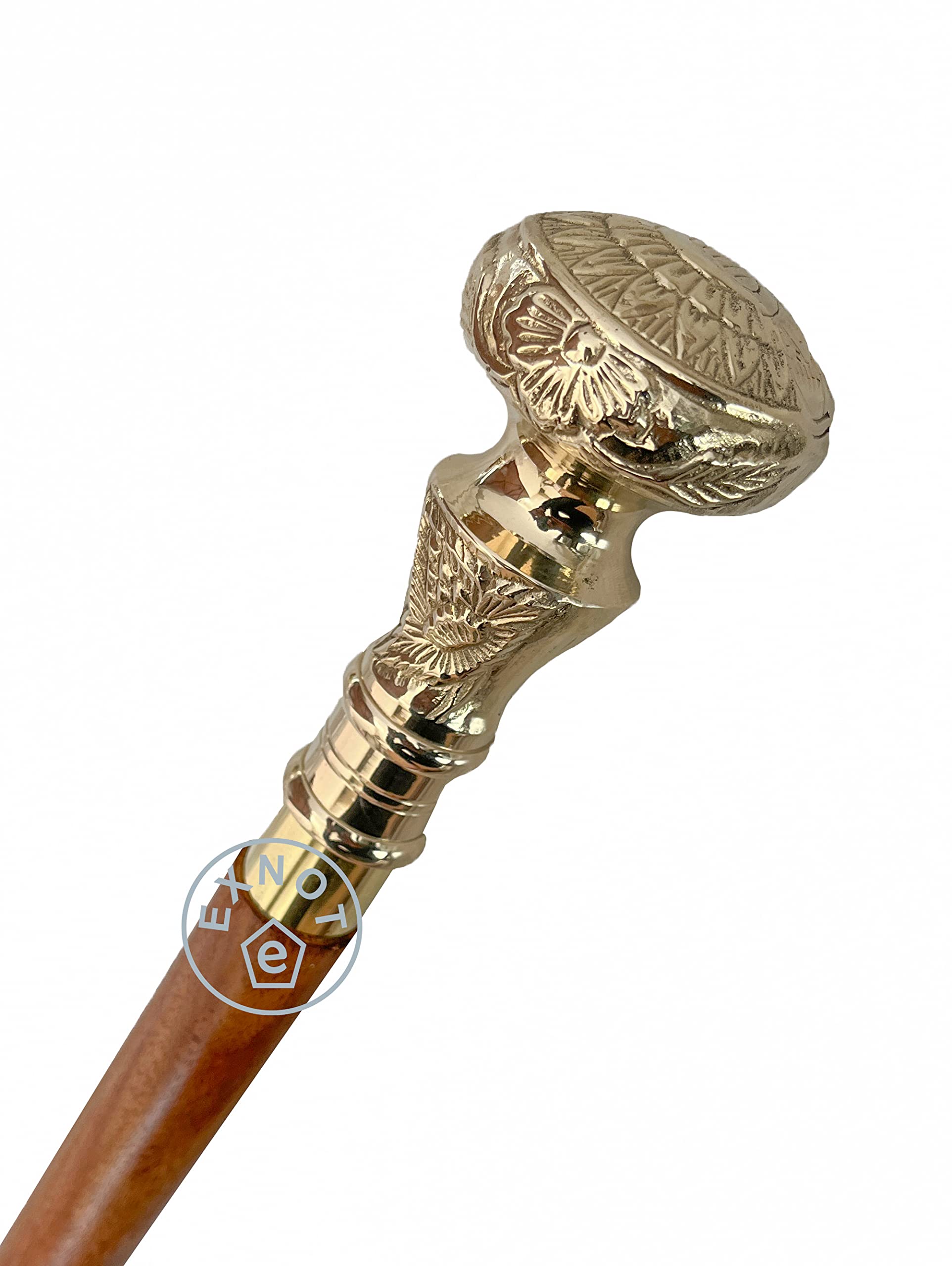 Antique Victorian Brass Handle Telescope Walking Cane - Foldable Wooden Walking Stick for Men & Women, Ideal Gift for Collectors & Hikers - Perfect for Outdoor Adventures, Historical Reenactments & Elegant Fashion Accessories