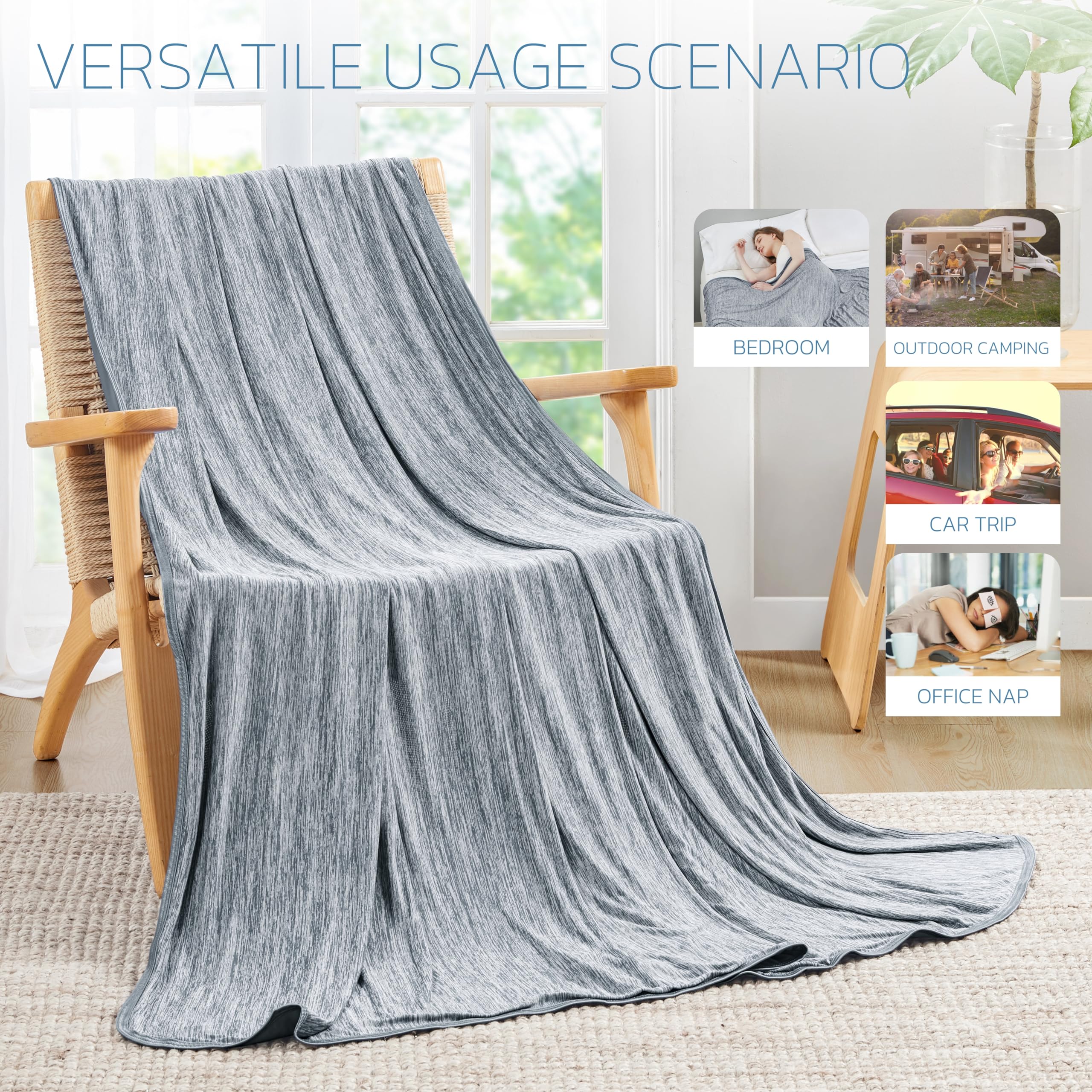 Cooling Lightweight Summer Blanket - Thin Breathable Cooling Blanket for Hot Sleepers - 50