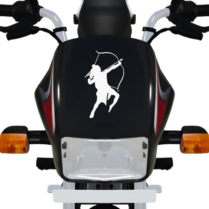 Shree Ram Bike Sticker - Premium White Vinyl Decal for Motorcycles, Scooters & Bikes (6x6 Inch) - Perfect for Sports Bikes, Racing Bikes & Commuter Scooters - Durable Waterproof Design for Outdoor Use