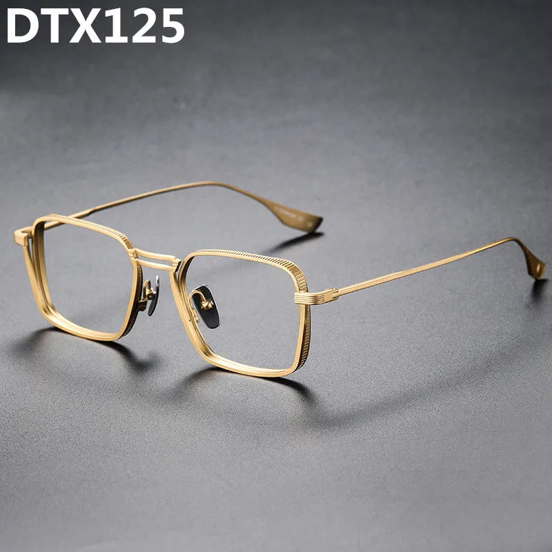 Aimee Unisex Full Rim Square Double Bridge Titanium Eyeglasses 4125 - Lightweight Durable Frame for Reading, Work & Fashion - Perfect for Office, School & Everyday Wear