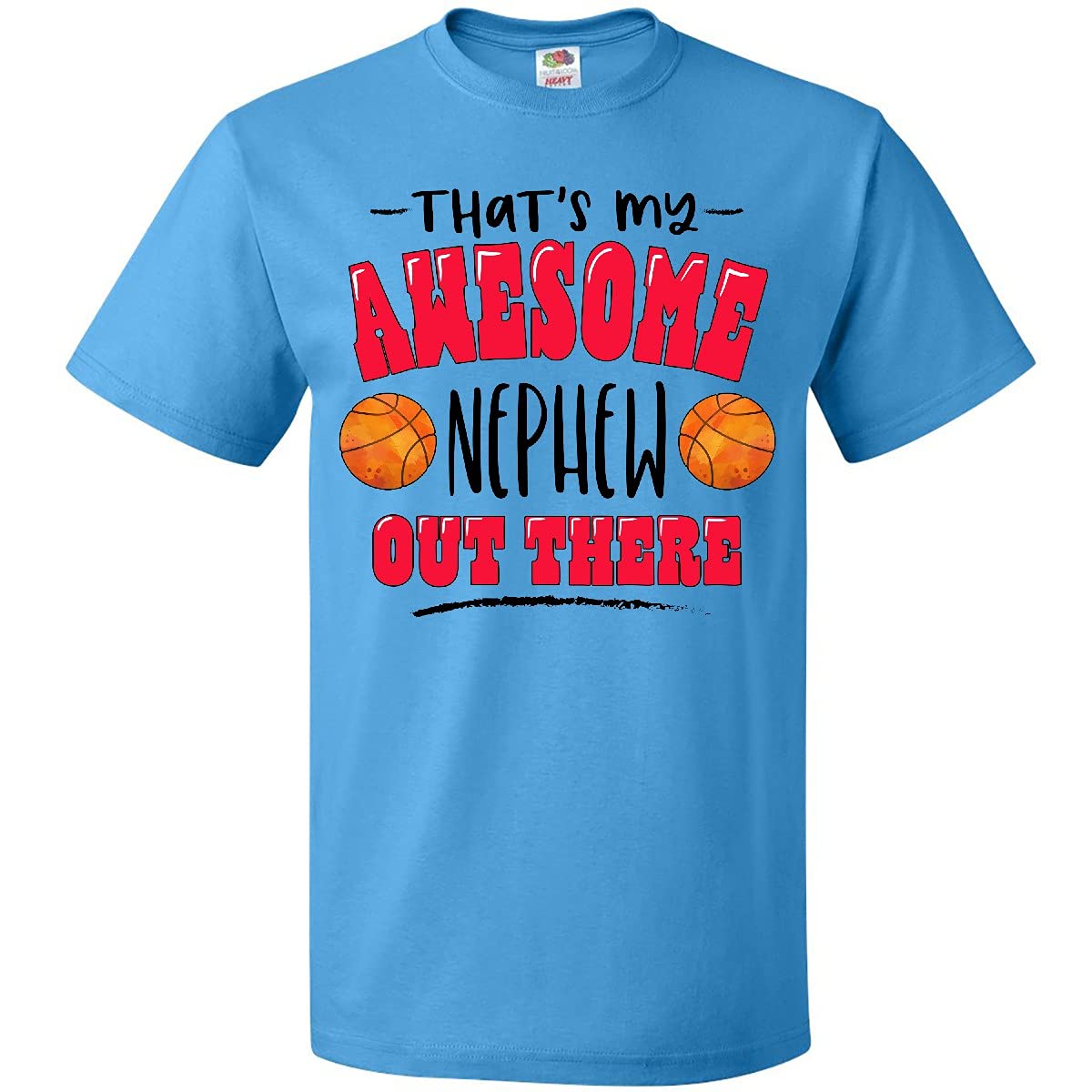 Inktastic That's My Awesome Nephew Basketball T-Shirt - Funny Uncle Aunt Gift for Basketball Lovers - Perfect for Games, Birthdays & Family Events