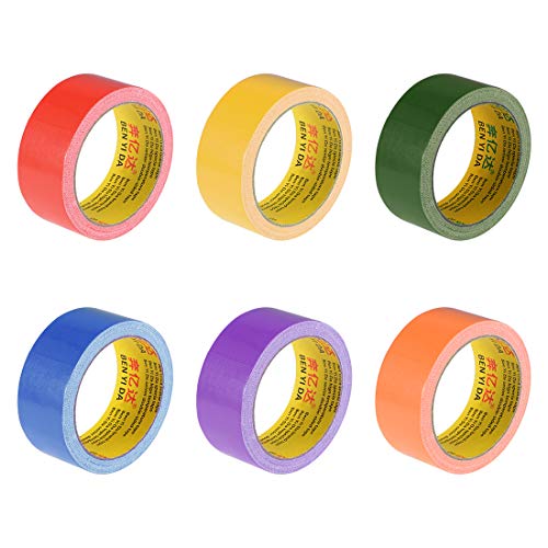 uxcell Colored Cloth Duct Tape 6Pcs - Moisture-Proof for Crafts & Repairs