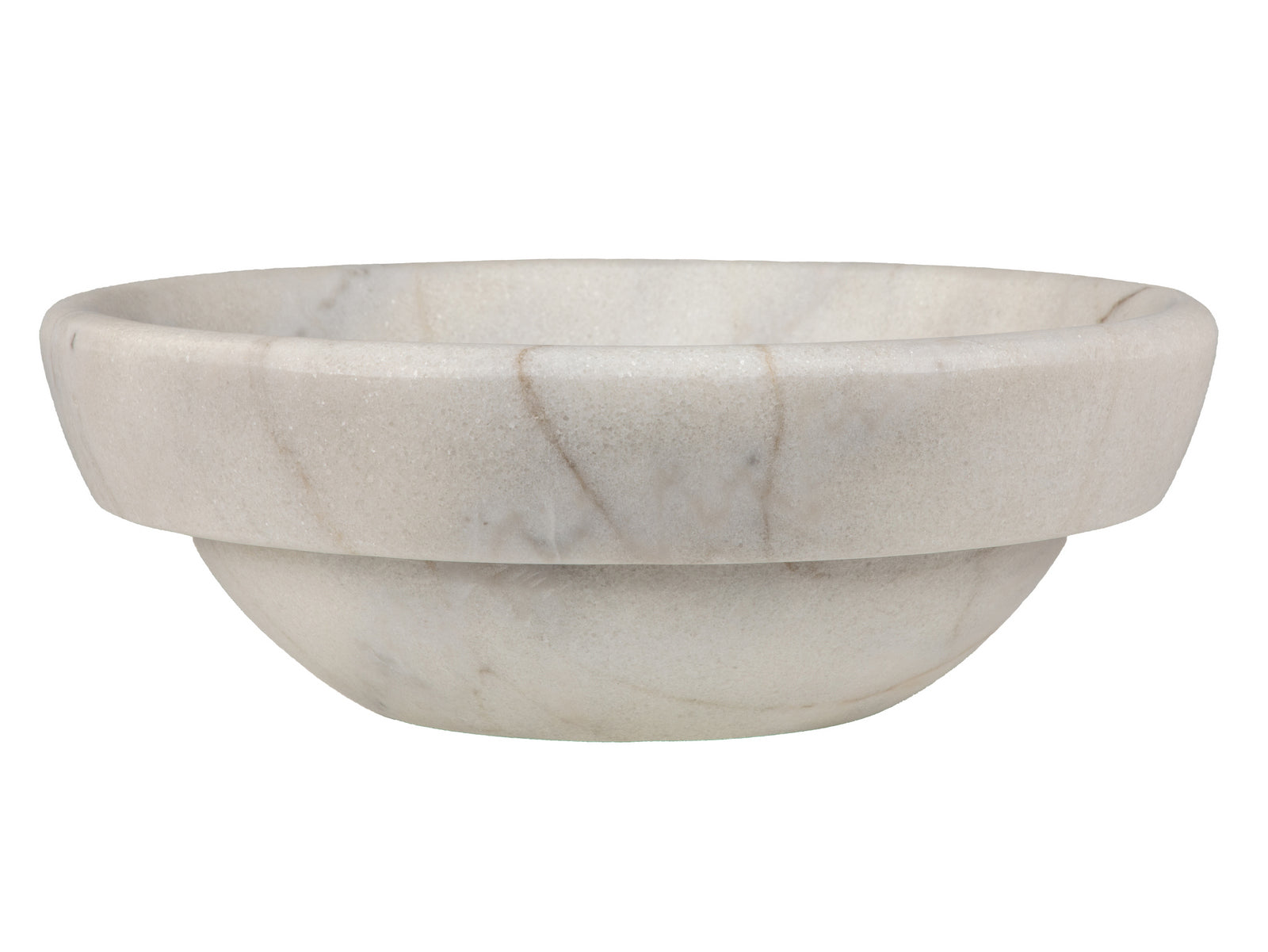 Elegant White Marble Echo Bowl Vessel Sink - Modern Bathroom Vanity Sink for Luxury Home & Hotel Decor