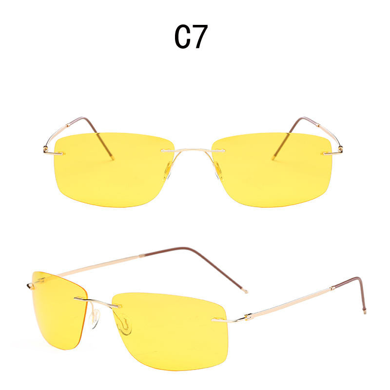 VisionAir Rimless Large Rectangle Polarized Sunglasses for Men & Women - UV400 Protection, Lightweight & Stylish - Perfect for Driving, Beach, and Outdoor Activities