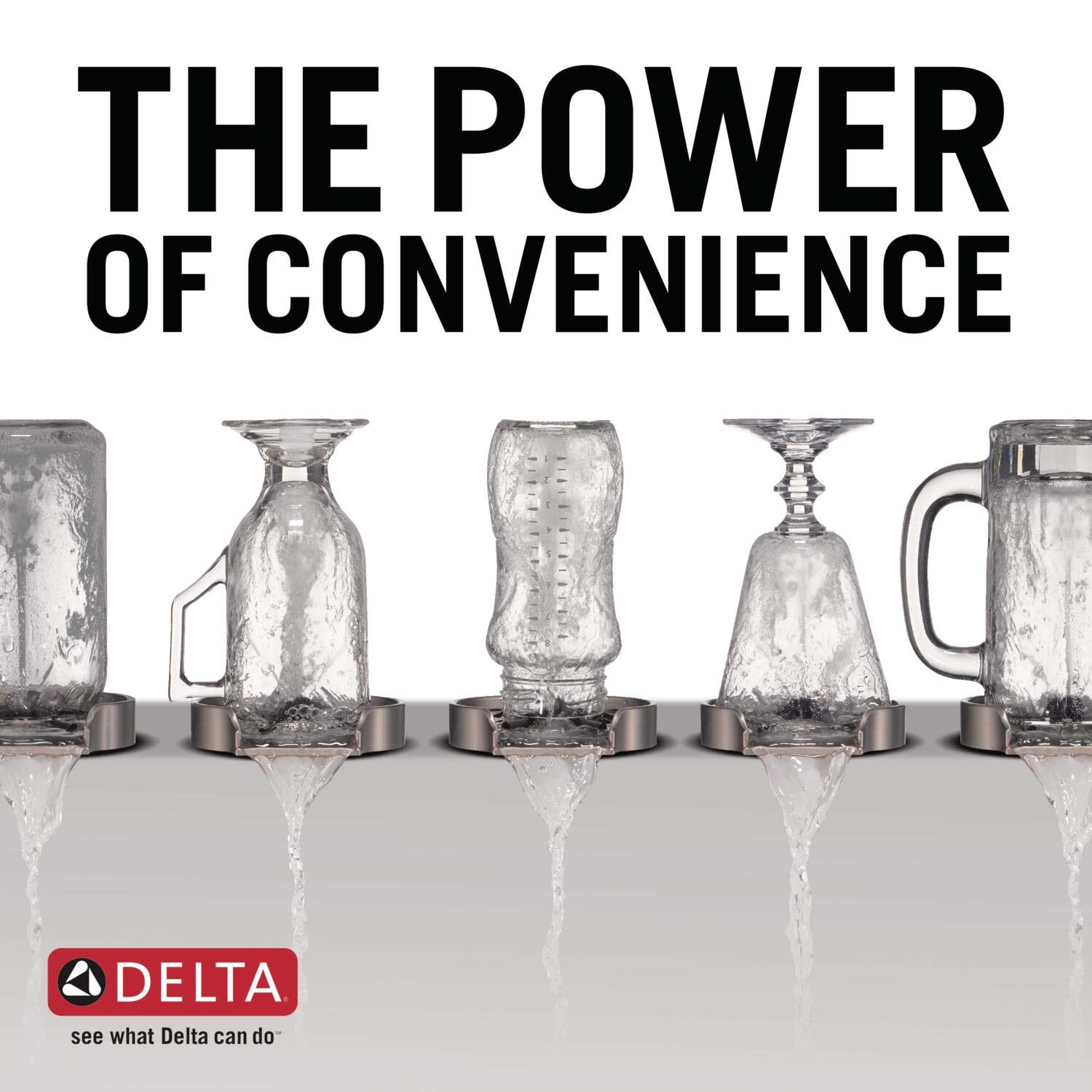 Delta Faucet GR250-AR Arctic Stainless Steel Kitchen Sink Glass Rinser - Bar & Kitchen Sink Accessory for Washing Wine Glasses, Beer Mugs & Dishware | Perfect for Home Bars, Restaurants & Commercial Kitchens
