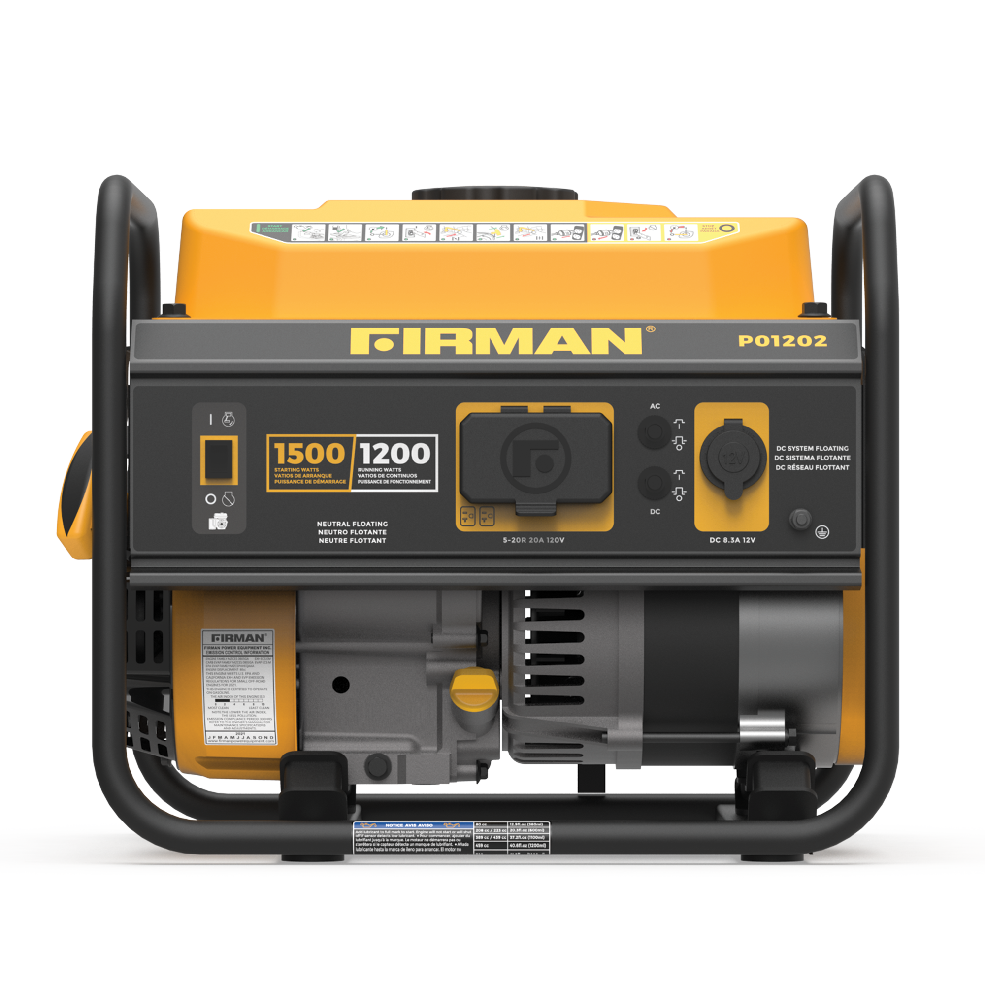 1500W Portable Gas Generator with Recoil Start - Reliable Power for Camping, Emergencies & Outdoor Activities