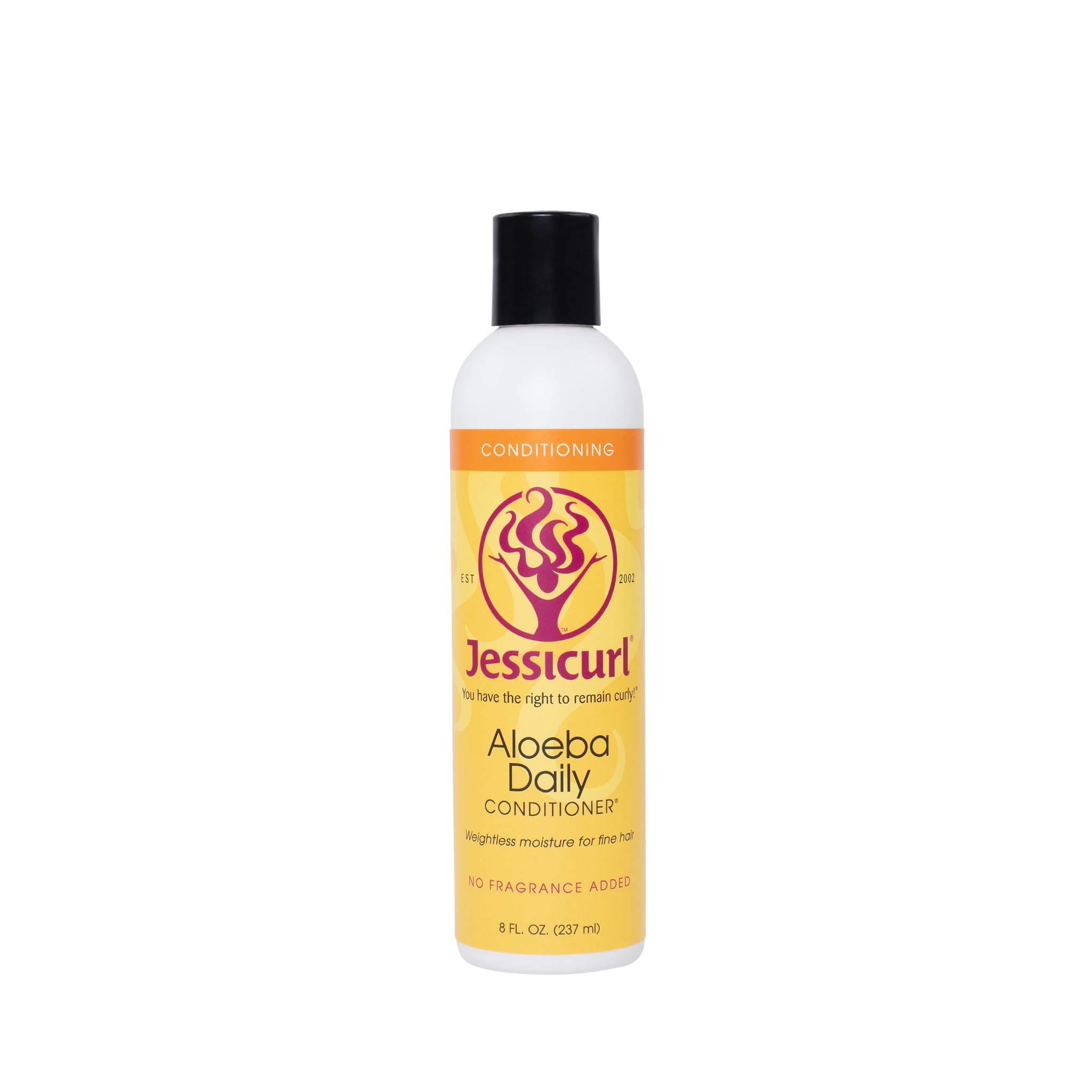 Jessicurl Aloeba Daily Conditioner for Curly Hair - Fragrance Free 8oz Leave-In Conditioner & Detangler for Fine Hair | Perfect for Daily Hydration & Tangle-Free Styling
