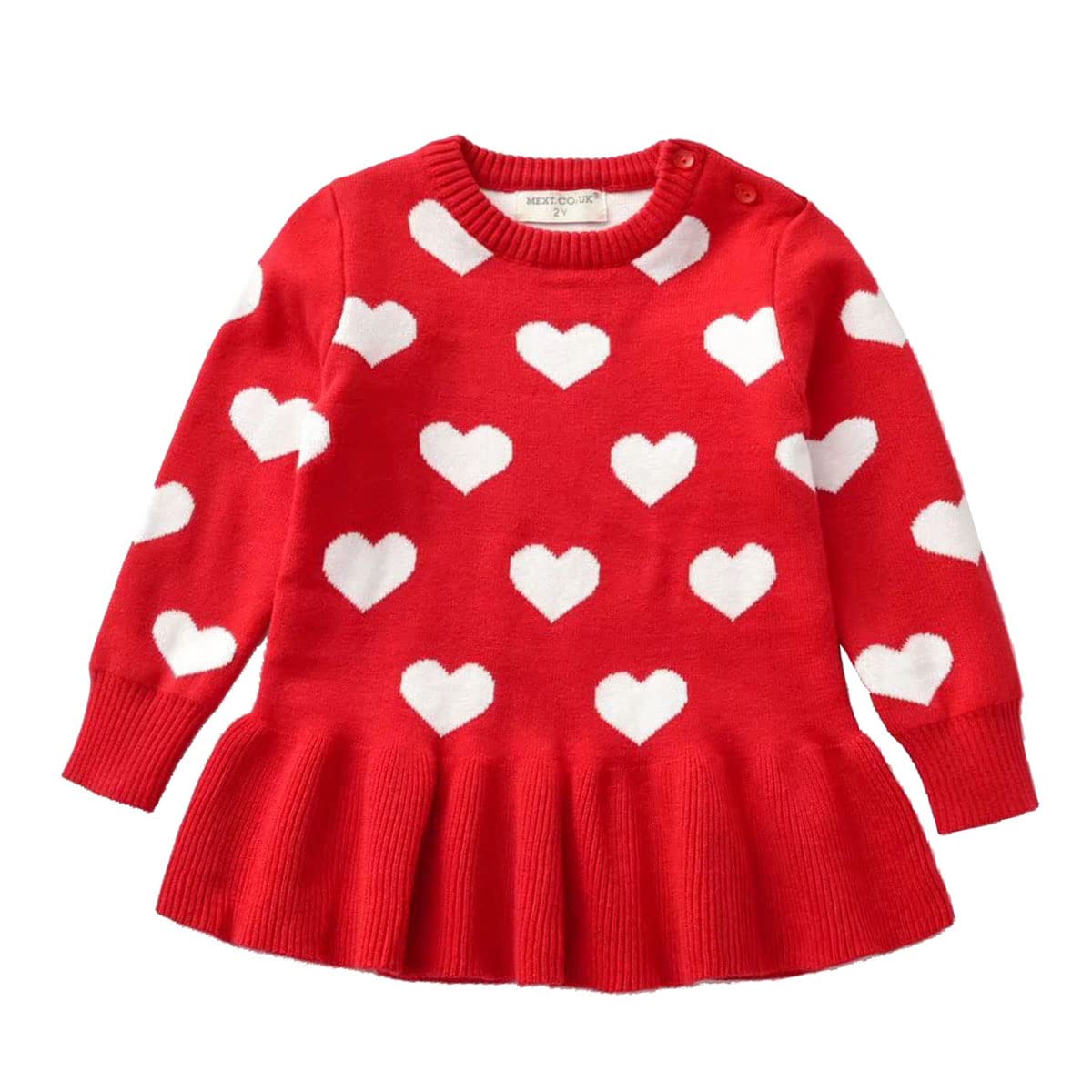 SHOOYING Girls Ribbed Sweater Dresses - Long Sleeve Knit Dresses for Fall & Winter | Warm Casual Outfits for School, Playdates & Holiday Gatherings