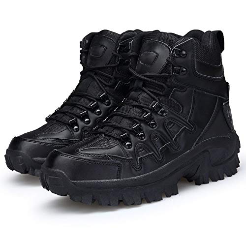 Men's Tactical Boots - Army Combat Hiking Boots for Outdoor Climbing & Adventure - Breathable High-Top Design - Black (Size 40/UK 7/US 7.5) - Perfect for Military Training, Hiking & Outdoor Exploration