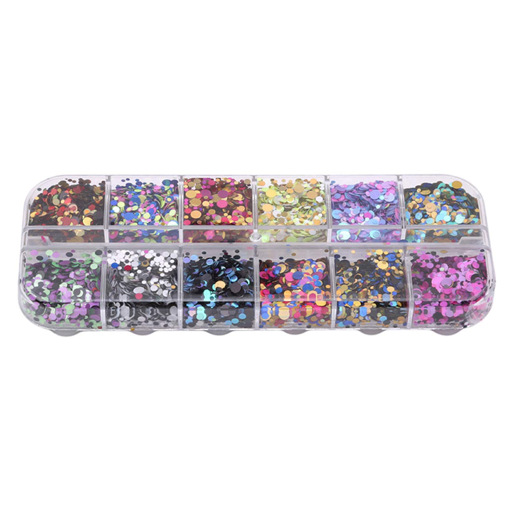 12 Colors Holographic Nail Glitter Sequins - Mixed Paillettes for Nail Art, Manicure, Face & Body Decoration | DIY Nail Crafts, Eye Makeup & Festival Cosmetics