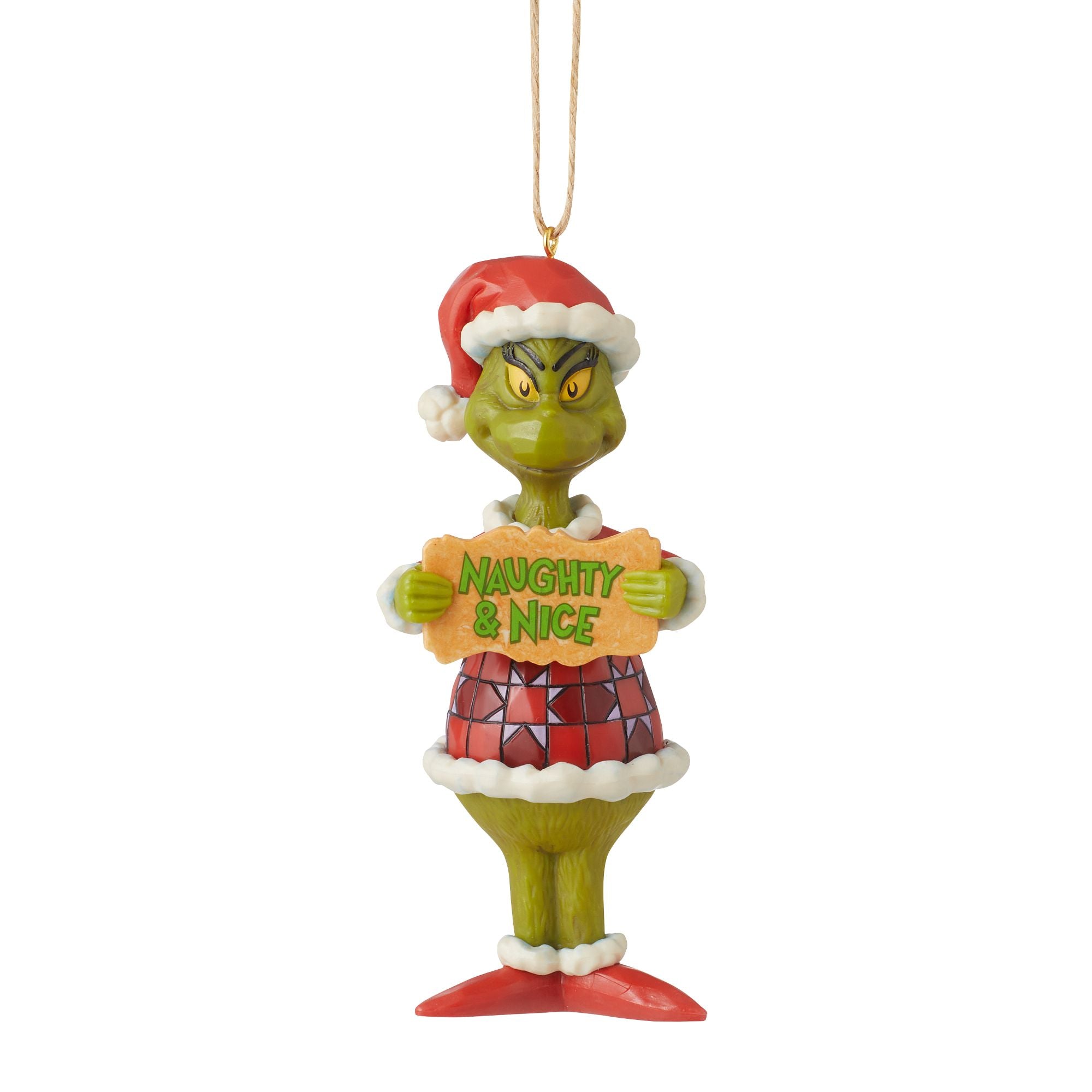 Grinch Naughty/Nice PVC Christmas Ornament - Fun Holiday Decoration for Tree, Home, and Office Party Decor