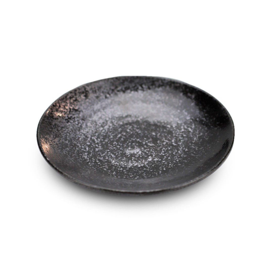 Ibushi Charcoal Gray Round Plate Kozara - 6.1 Inch Ceramic Appetizer Plates, Set of 4 - Perfect for Sushi, Tapas, Desserts & Party Serving - Elegant Japanese Style Tableware for Home Dining & Entertaining