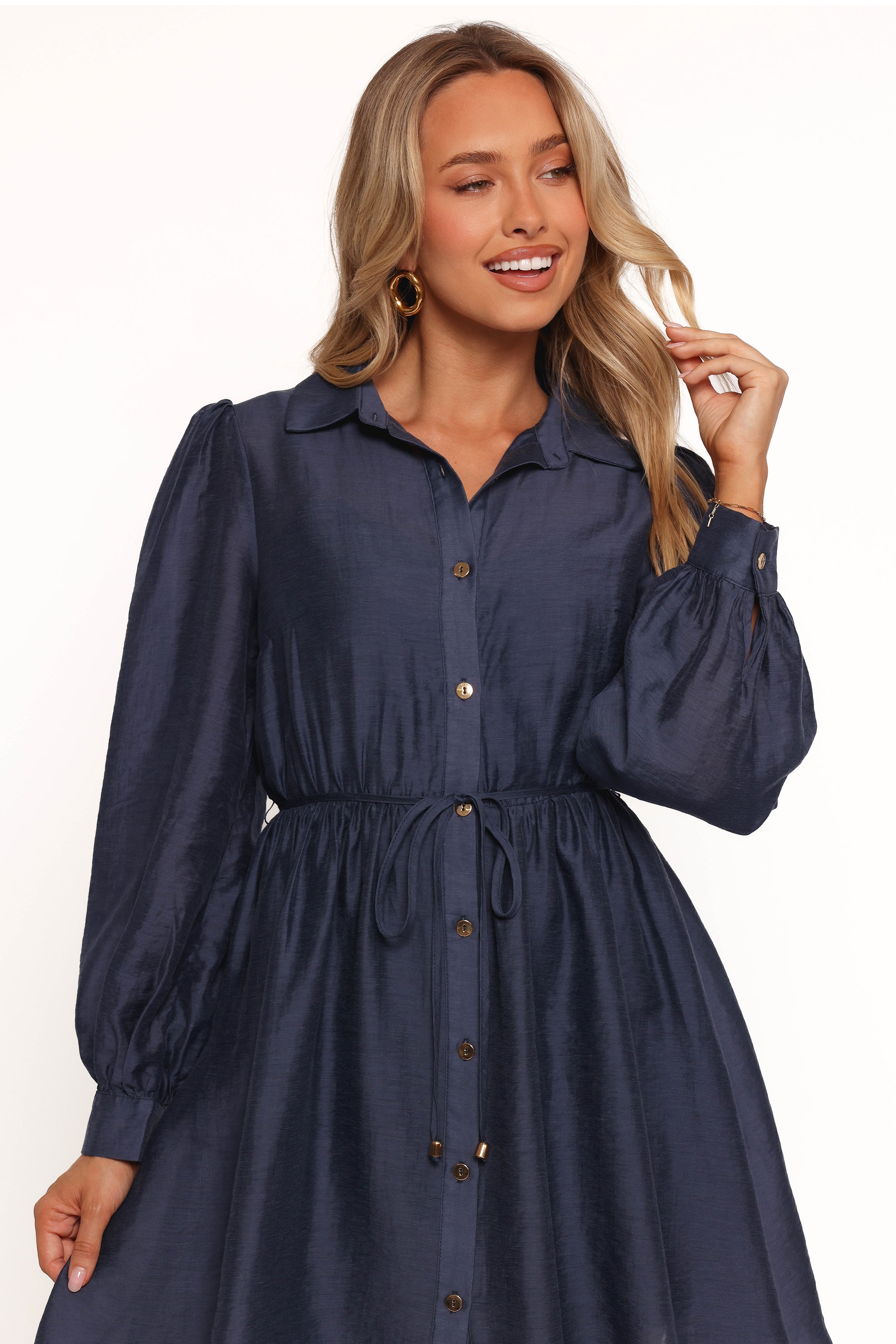 Everett Long Sleeve Mini Dress for Women - Navy Blue Casual Bodycon Dress for Date Night, Party & Office Wear