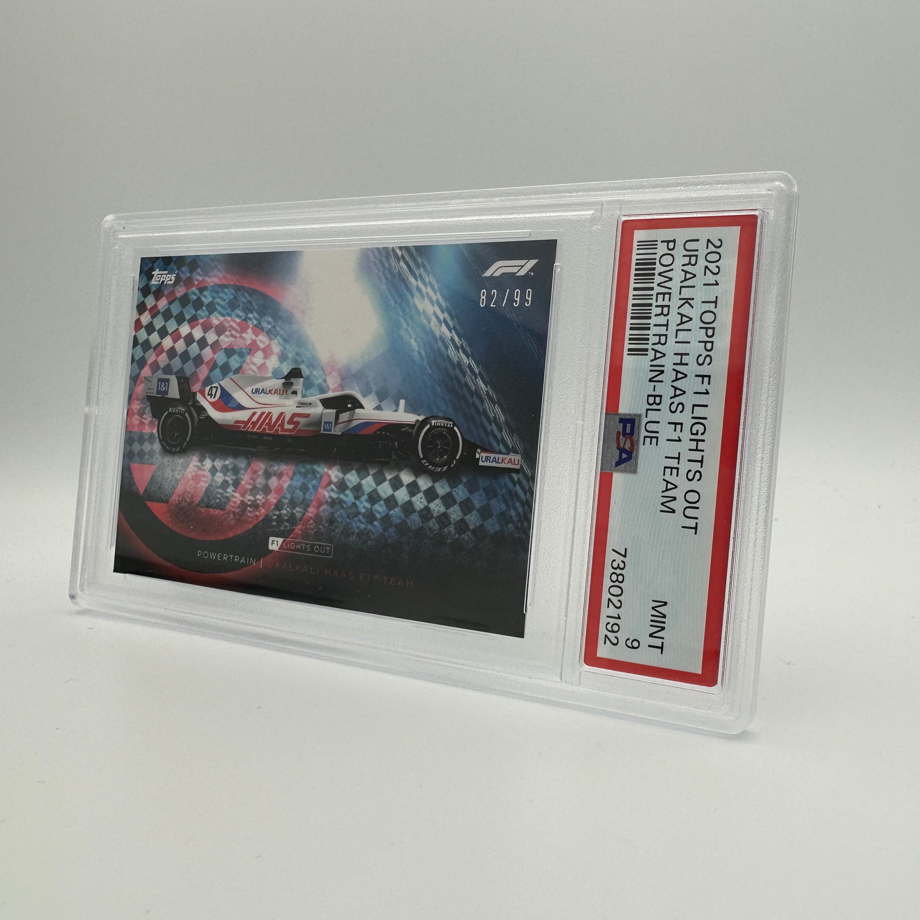 PSA 9 Graded 82/99 Uralkali Haas F1 Team Power Train Blue Racing Card - Perfect for F1 Collectors and Motorsport Memorabilia Displays
