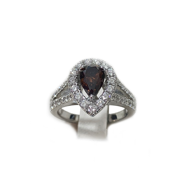 18K Rose Gold Brown Diamond Ring for Women - Elegant Vintage Style Jewelry for Engagement, Wedding, Anniversary & Special Occasions