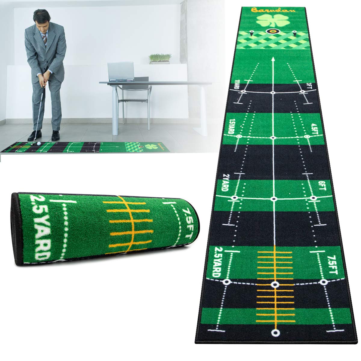 Premium Indoor Golf Putting Mat for Practice - Improve Putt Accuracy & Short Game Skills | High-Quality Golf Training Aid for Home, Office & Indoor Use | Perfect Golf Gift for Men & Women