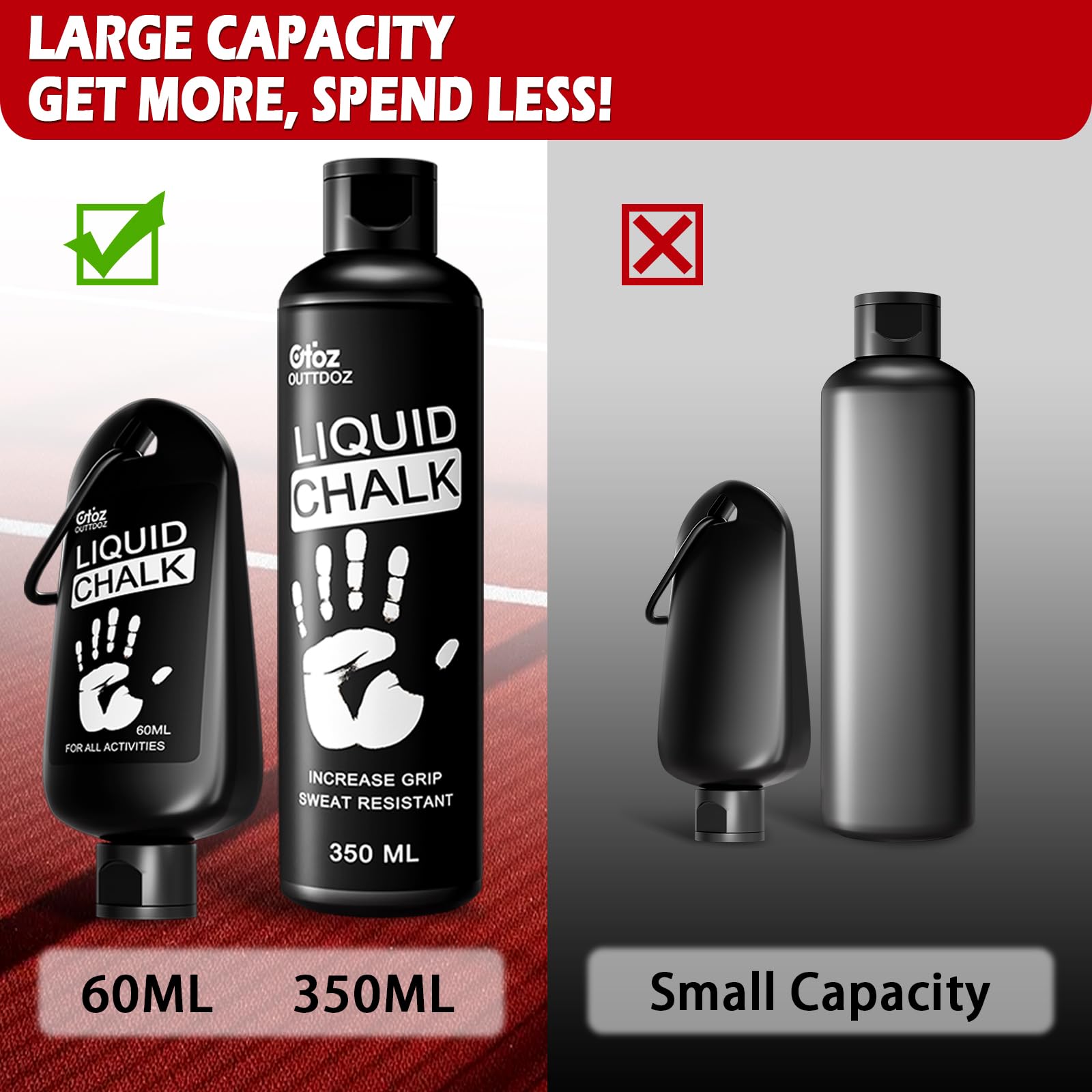60ML Premium Liquid Chalk for Weightlifting & Rock Climbing - Non-Slip Grip, Quick-Drying, Mess-Free Formula - Ideal for Gym, Gymnastics, Pole Dancing & Workouts - Perfect for Enhanced Performance and Sweat Control